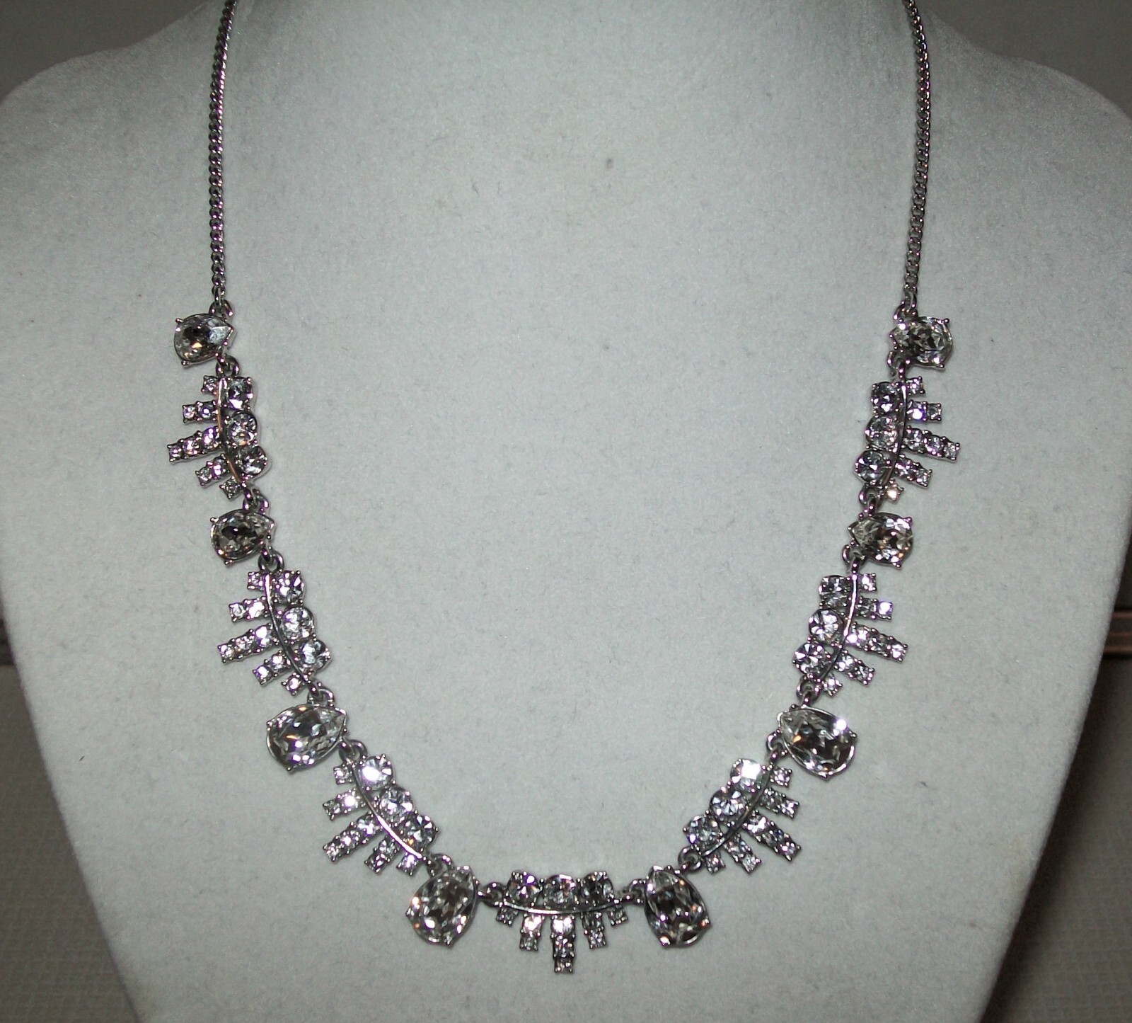 Signed Givenchy Crystal Statement Necklace 16″ w 3″ Extender
