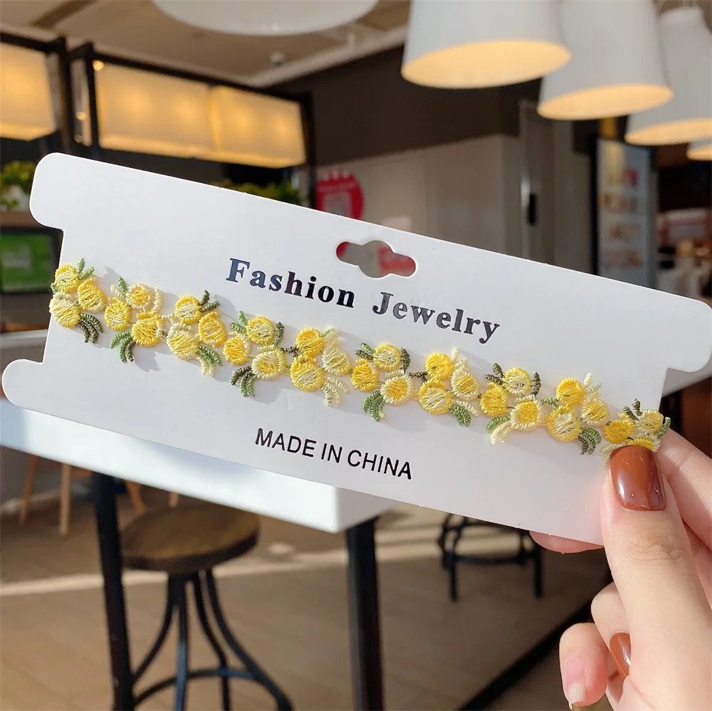 Trend Sweet Flowers Lace Necklace Choker for Women Girls Good Quality Embroidery