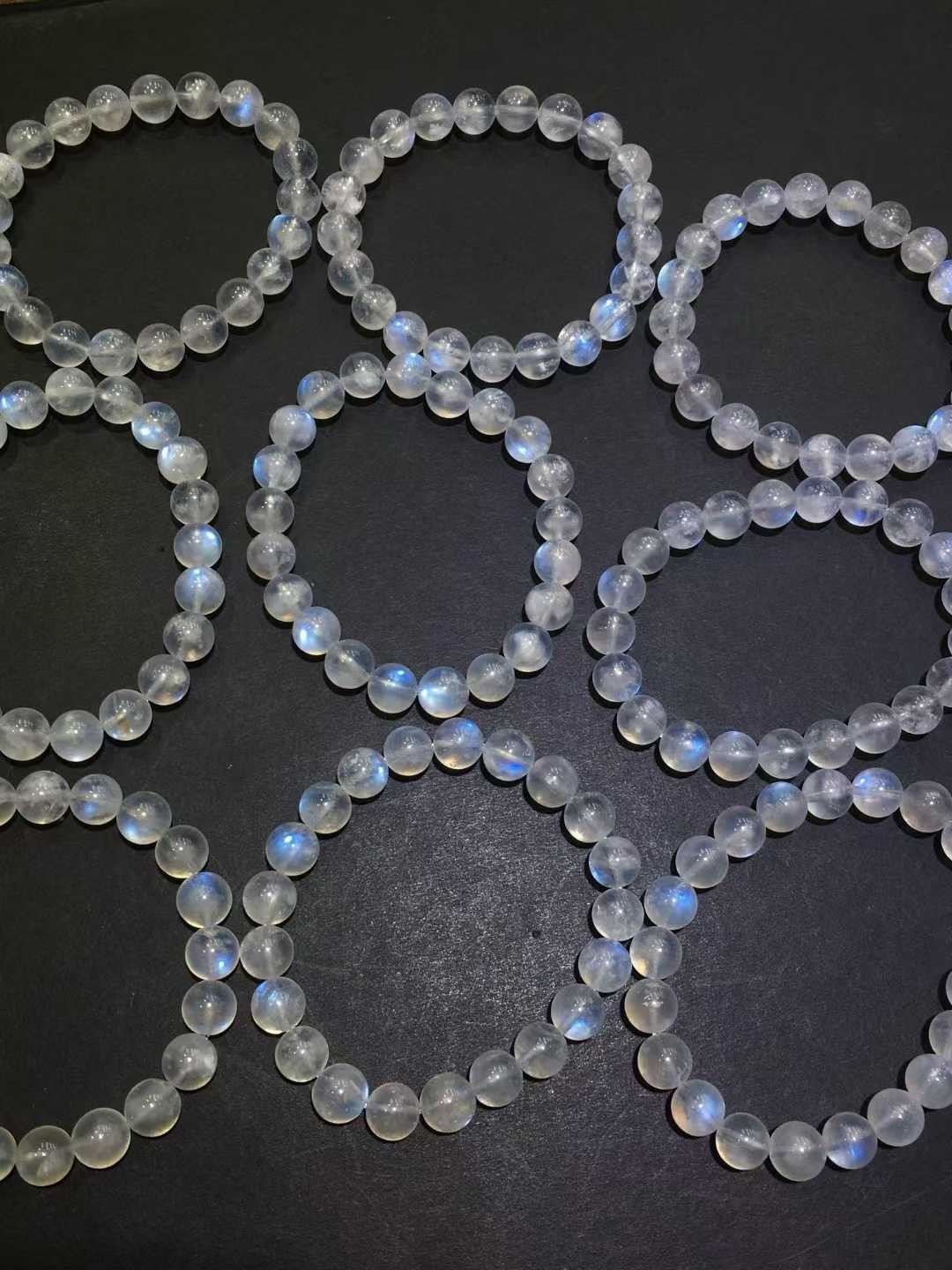Natural moonstone Quartz Crystal Round Beads bracelet AAAAA