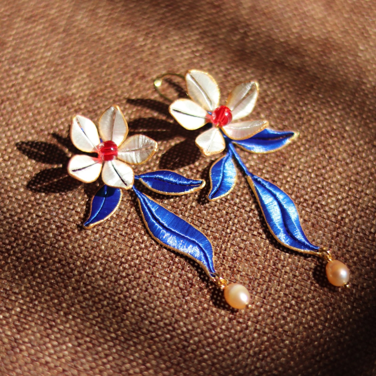 Chinese Style Floral Ear Hanging Vintage Hanfu Earrings for Women