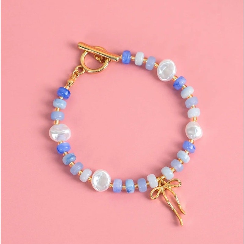 Pastel Crush Coquette Bead Pearl Toggle Bracelet