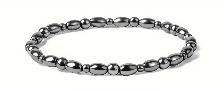 Gun Metal Grey Hematite Beaded Magnetic Therapy Ankle Bracelet for Women or Men