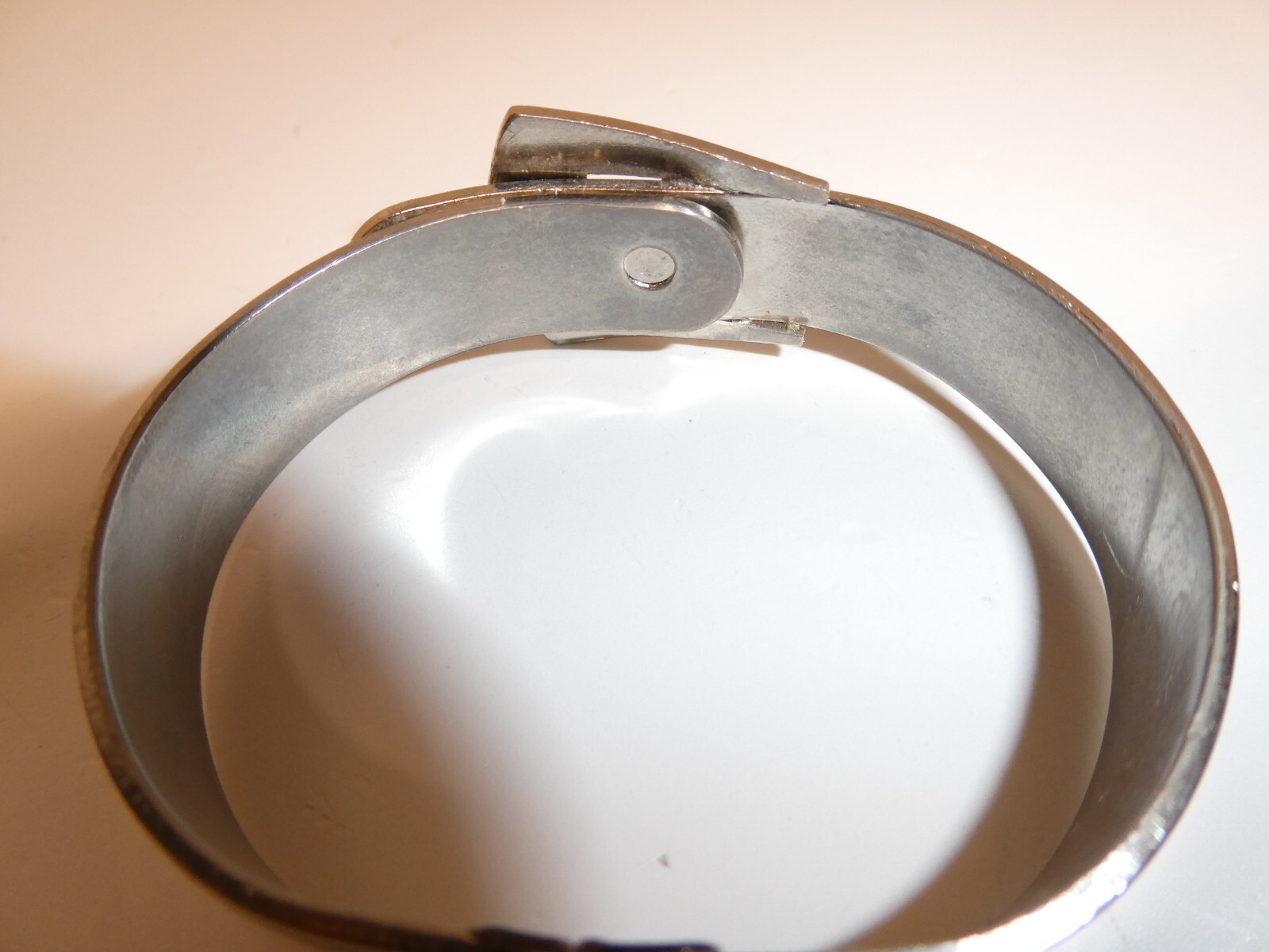 VTG Belt Buckle Smaller Size Bracelet Silver Chrome Tone 2 3/8″ x 1 3/4″ Wrist