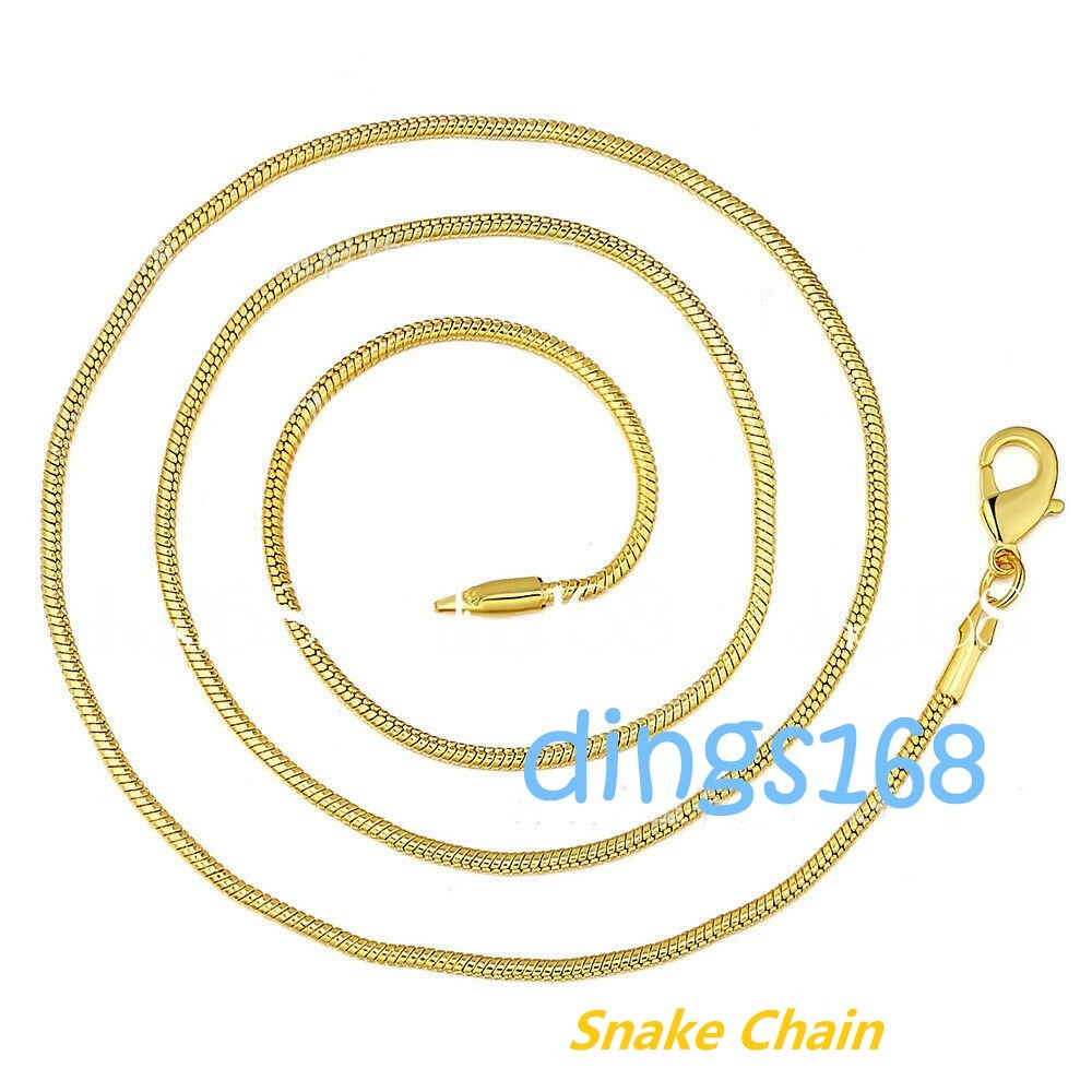 Unisex 18K Gold Filled Initial Pendant+ Necklace Chain Set – Alphabet Letter “F”