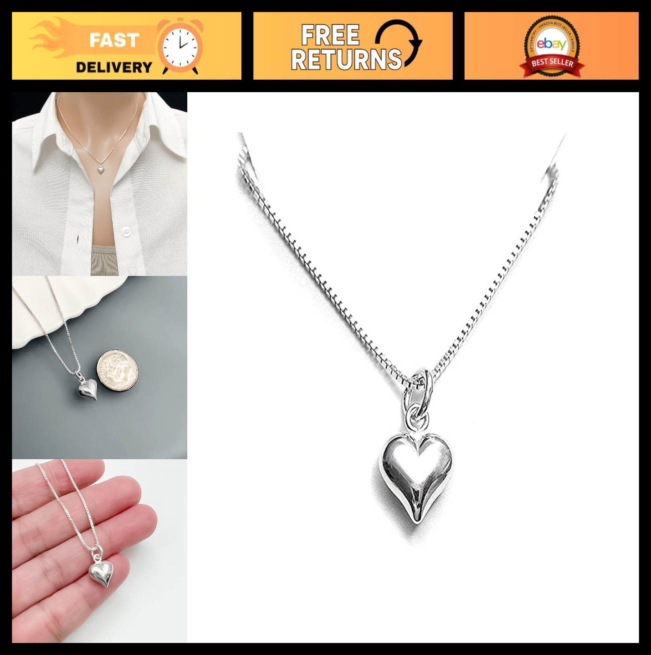 Delicate Sterling Silver Heart Necklace – Perfect Gift for Girlfriend, Mom, Daug