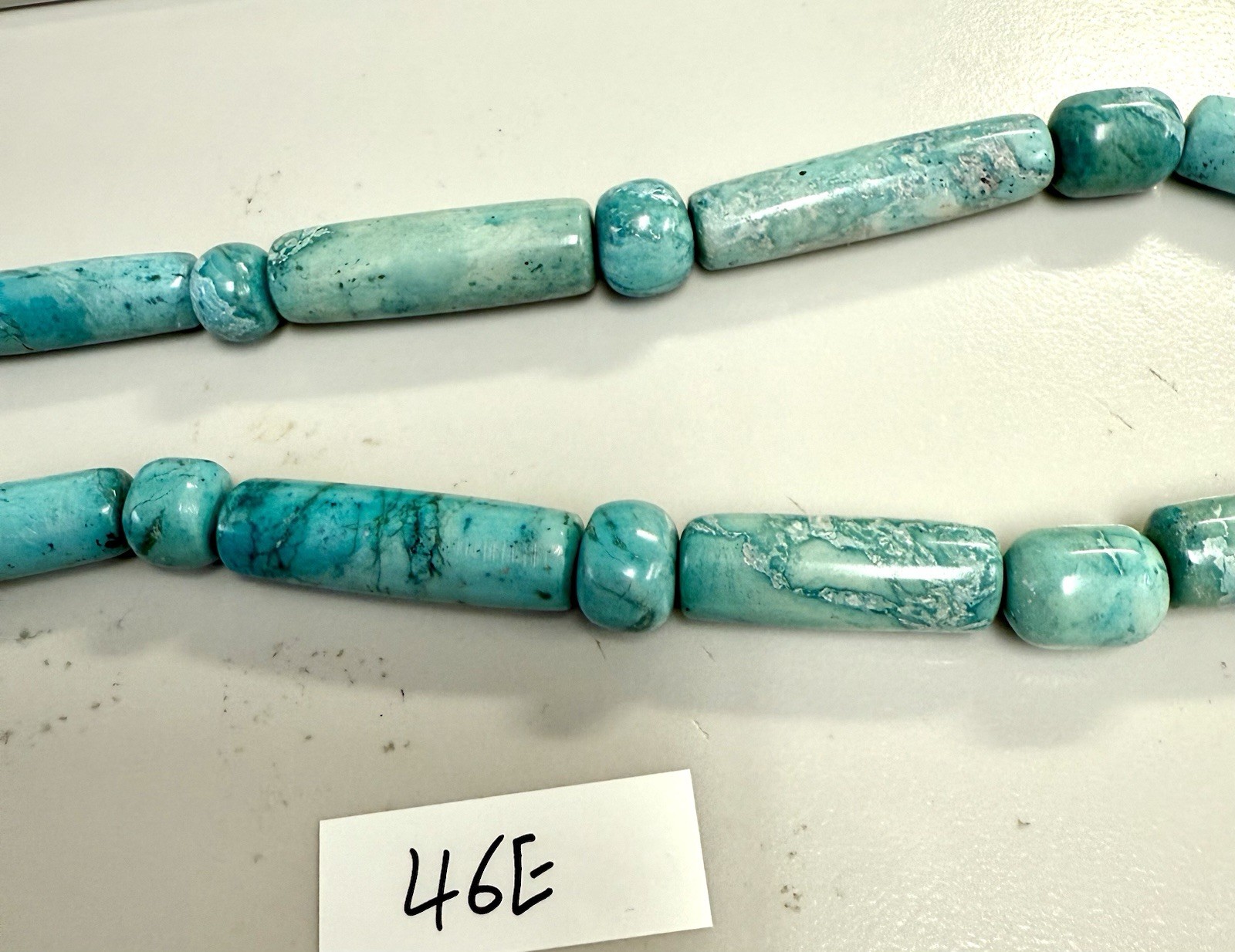 Turquoise Blue Composite Stone Beaded Necklace – Chunky Boho Southwestern Style,