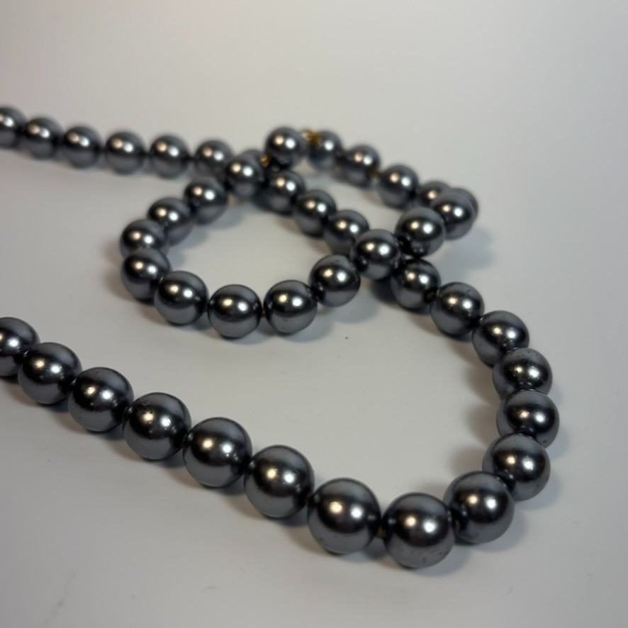 Necklace and Bracelet Set Steel Grey Gold Tone Invisible Clasp Adjustable