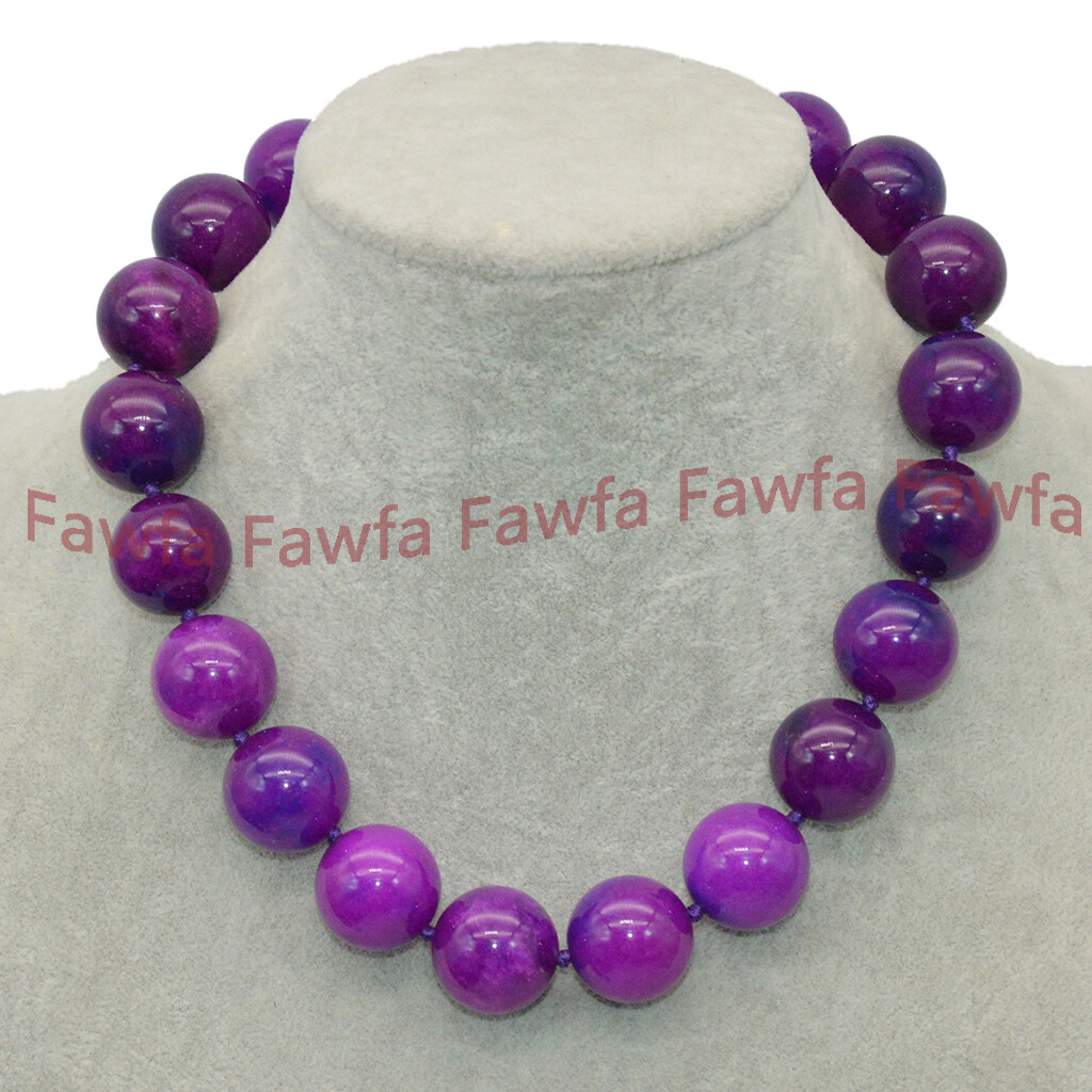 Huge Rare 20mm Natural Purple Sugilite Round Gemstone Beaded Necklace 16-28” AA