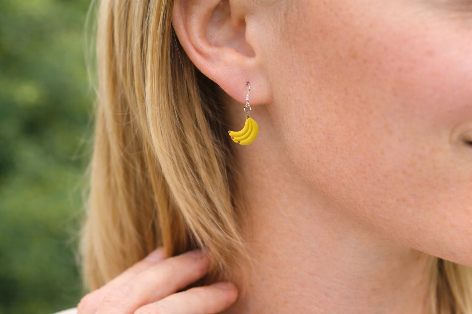 Banana Earrings Fun Fruit Dangle Earrings Yellow Food Jewelry Lightweight