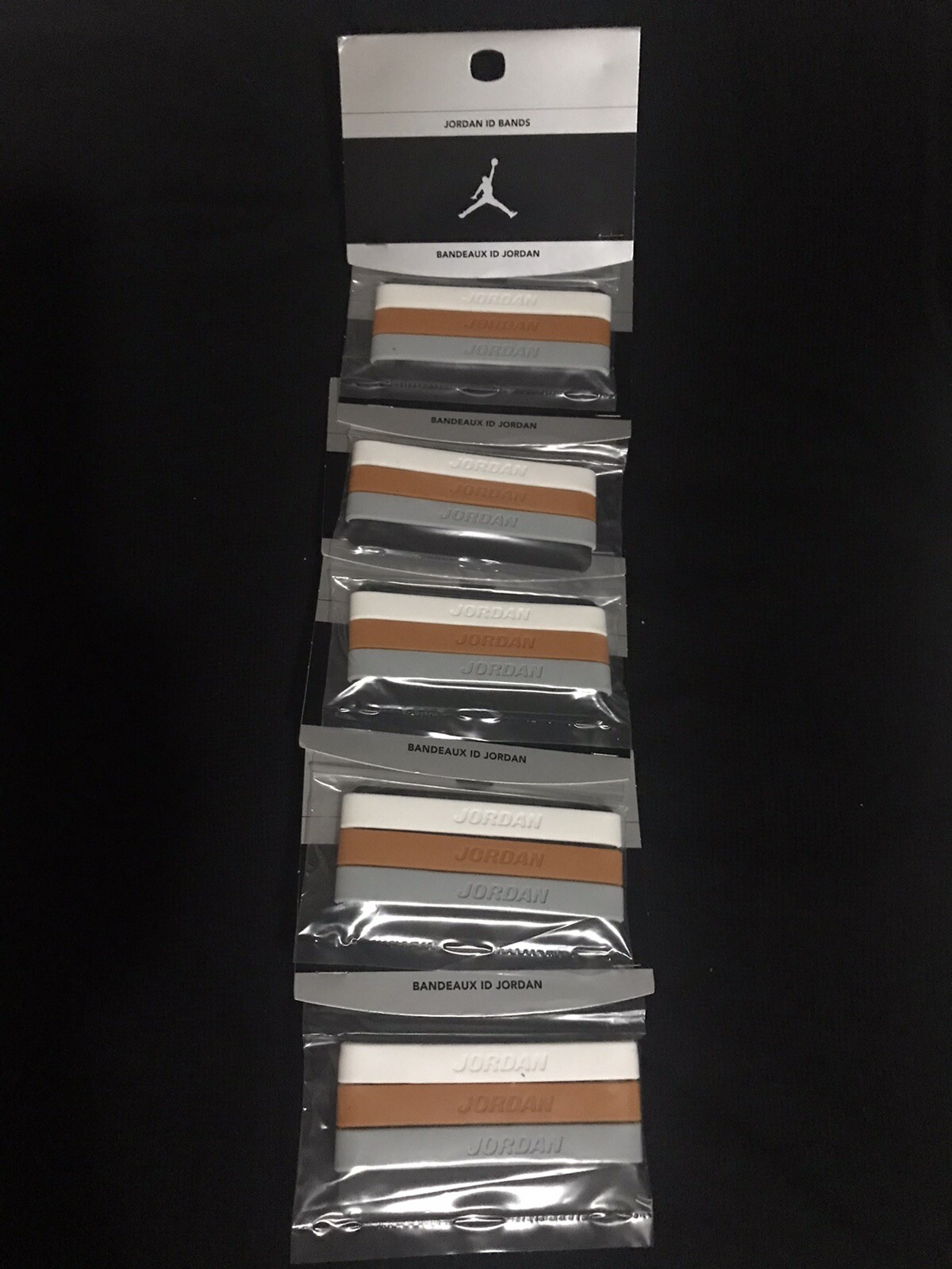 JORDAN WRIST ID BANDS BANDEAUX JUMPMAN BALLER sillicone White Orange Grey