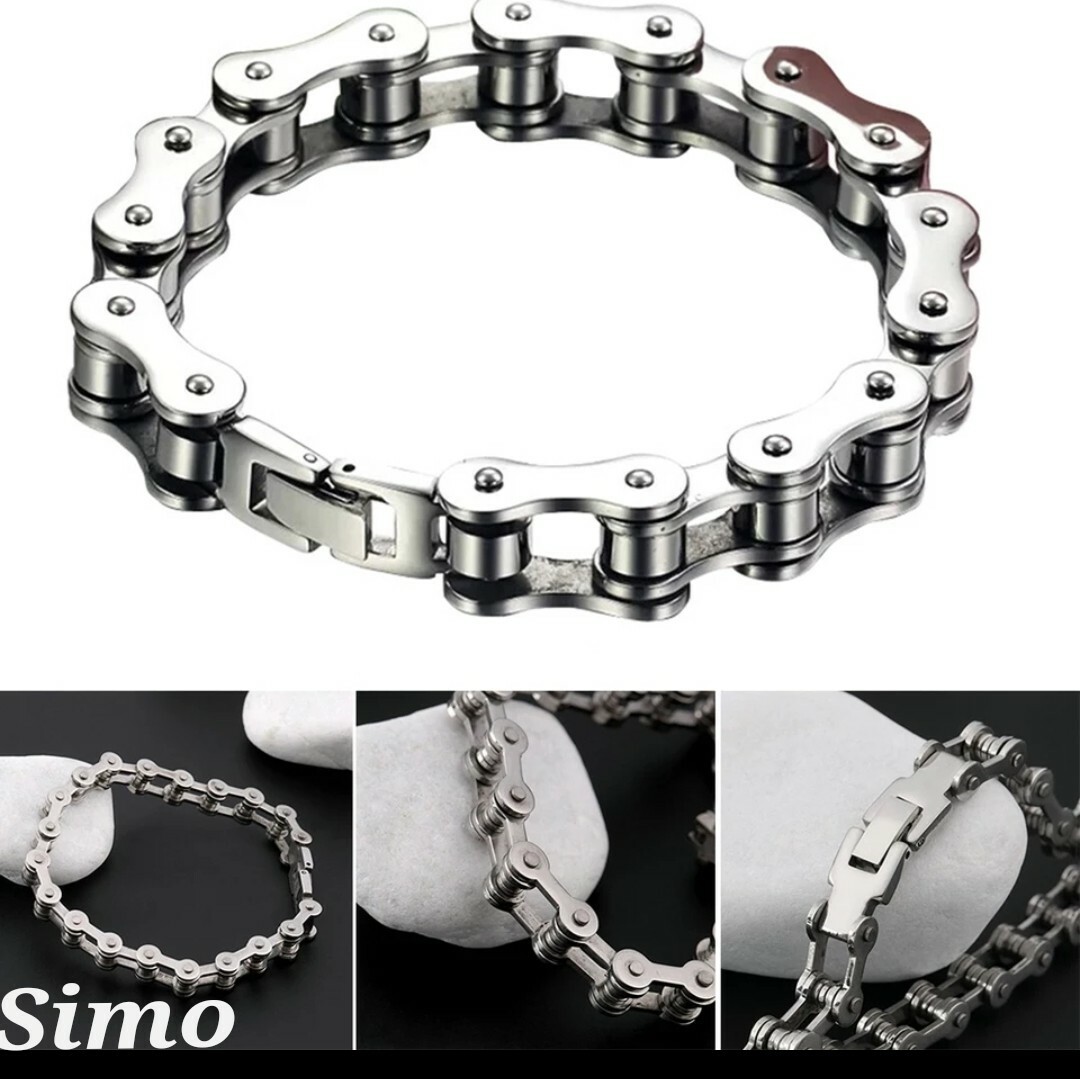 MENS STEEL BIKERS CHAIN SNAP BRACELET WOMEN SEX GIFT MOTORCYCLE HARLEY ARM