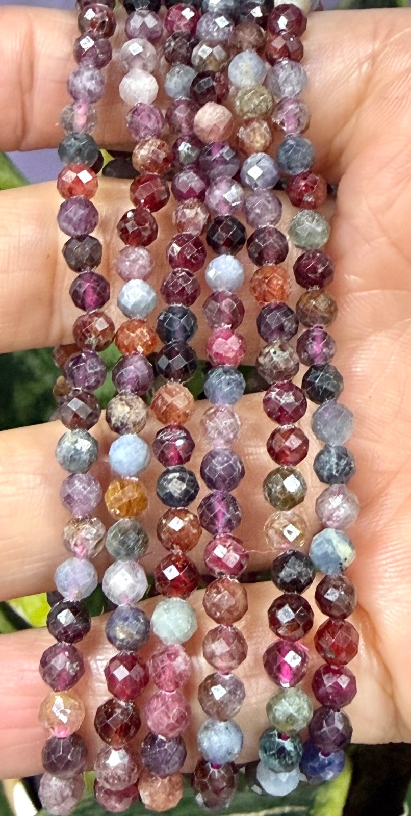 Wholesale 6 Pcs Natural Rainbow Spinel 4mm Faceted 7.5” Stretch Bracelet