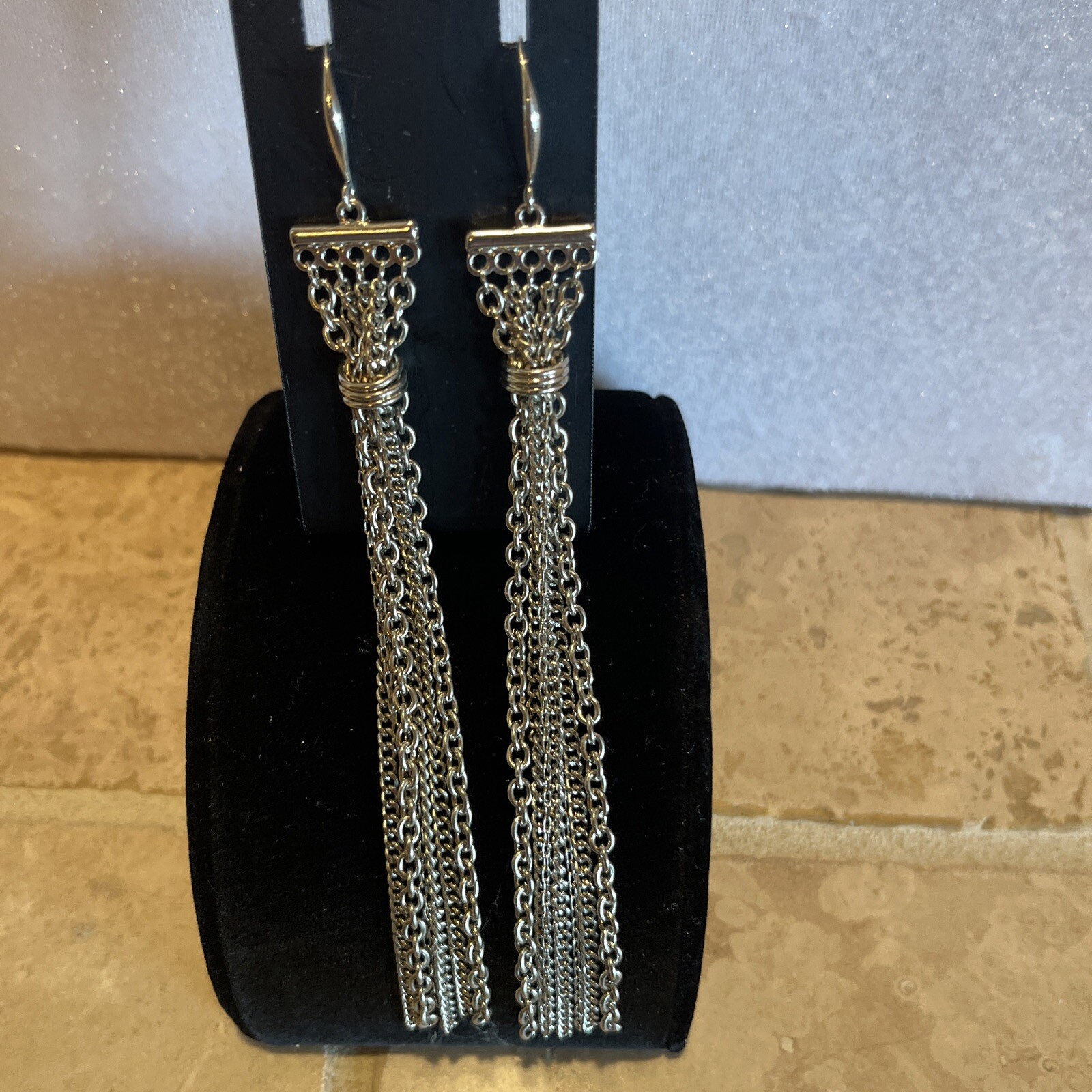 Silver Tone Long Earrings