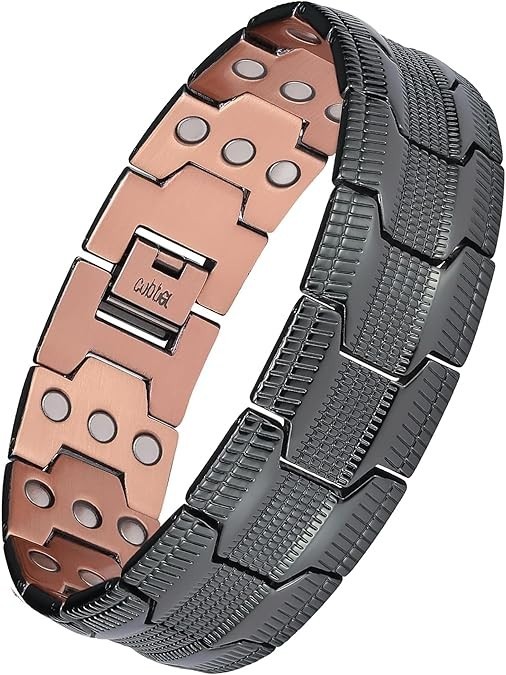 Feraco Copper Bracelet for Men 3X Strength,Magnetic Therapy Bracelet Copper Jewe