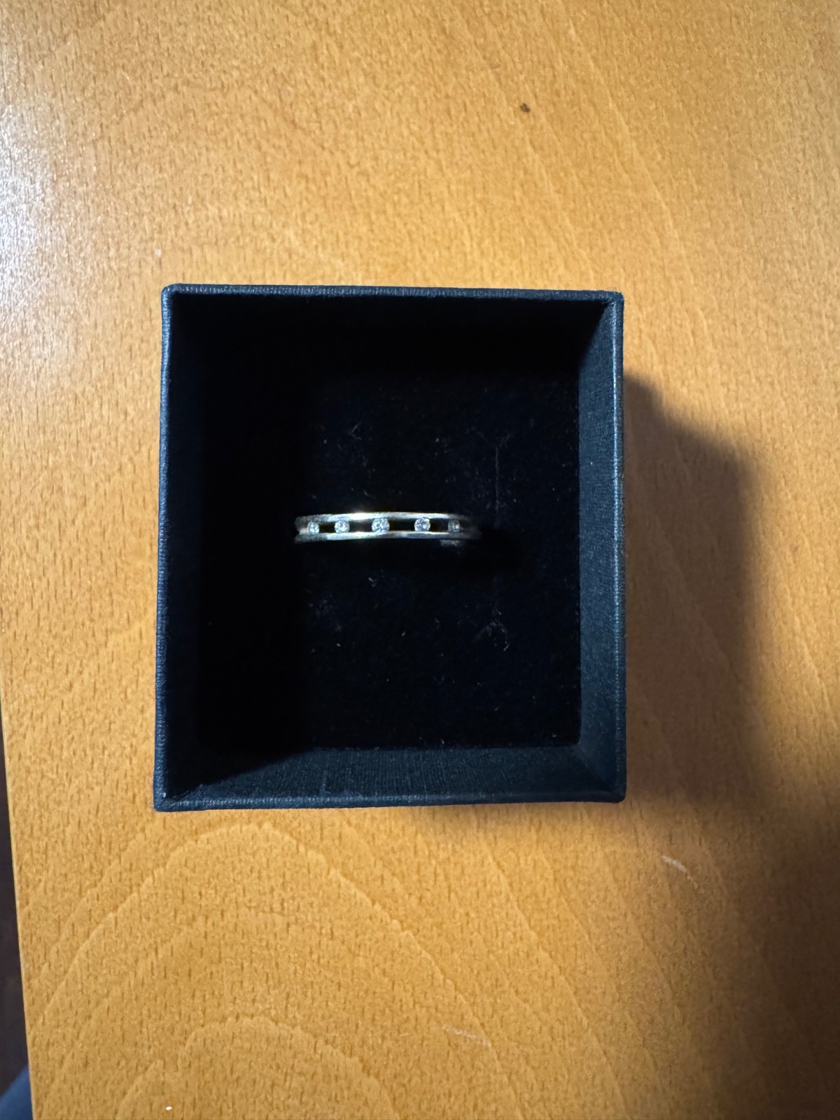 Tension Set Stacking Ring with 5 Diamonds