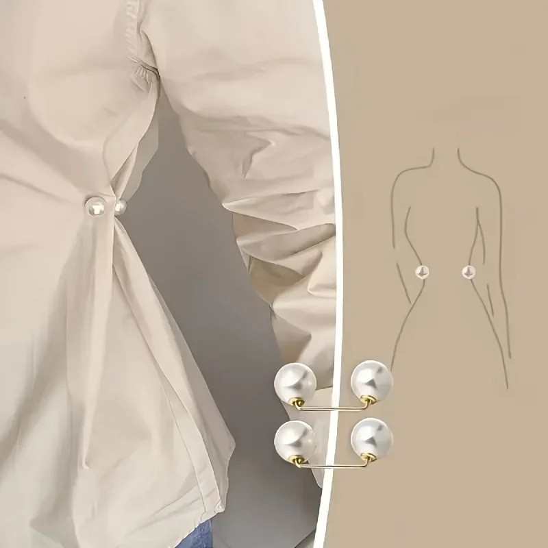 8Pcs Faux Pearl Brooch Pins Fashion Safety for Shawl Collar Skirts