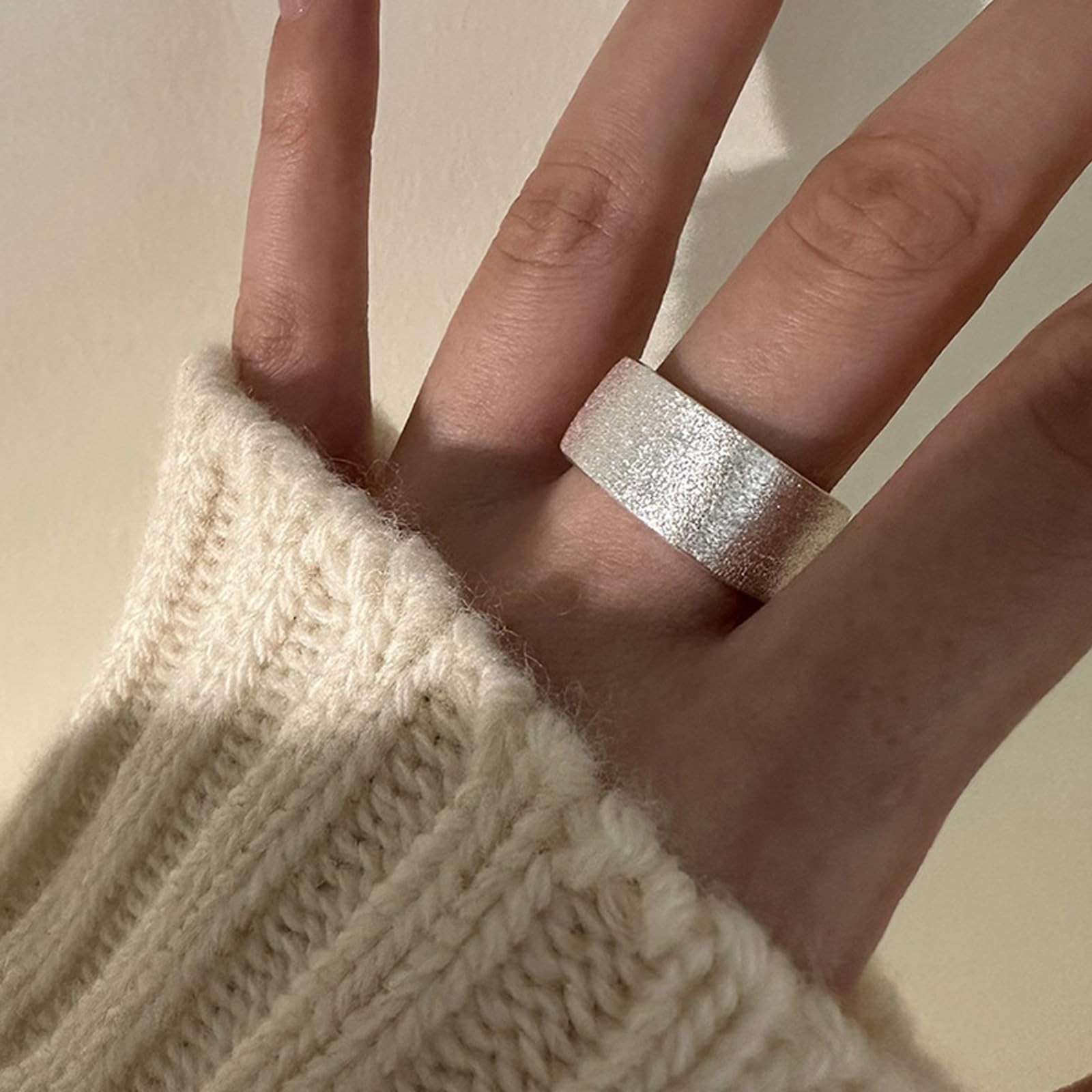 Adjustable 925 Sterling Silver Thumb Band Rings, High Polish Open Design for Wom