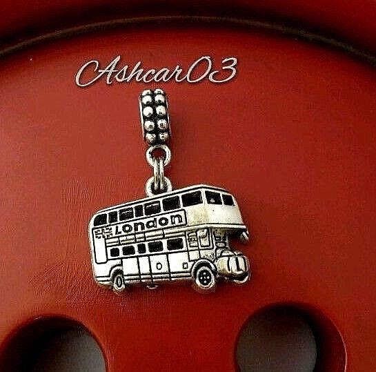London Bus Travel Double Decker Charm Pendant F European Style Bracelet Necklace