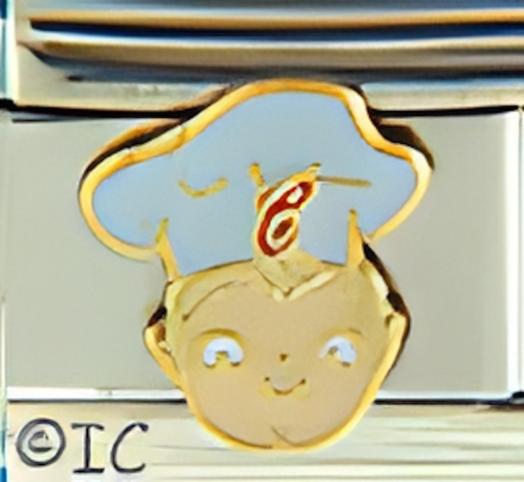 Campbell’s Soup Boy Italian Charm 9mm Enamel Bracelet Link Retro Chef Art Food