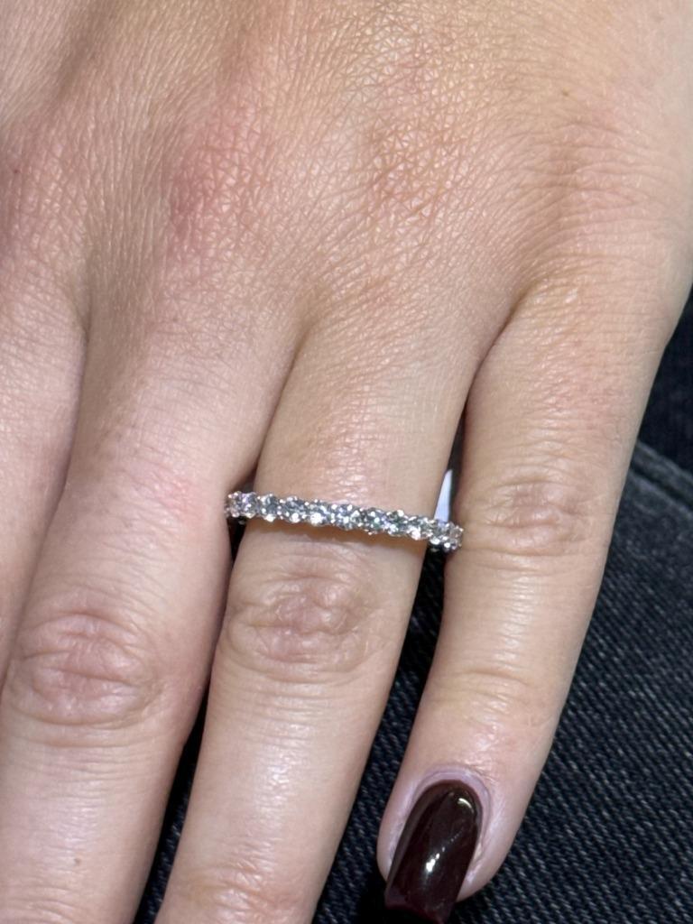 14k White Gold 1.62ct Lab Grown D/E VVS1 Classic Design Eternity Band Ring Sz 8