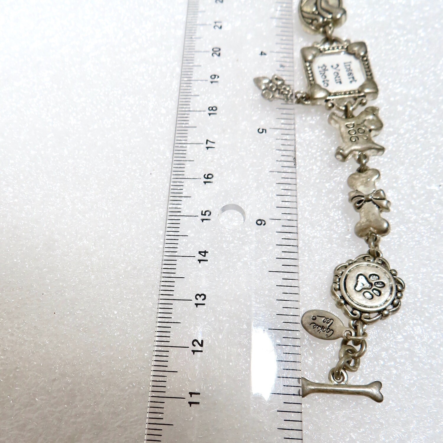 Cookie Lee Dog Photo Bracelet Charm Adjustable Toggle Clasp Silver Plate Dogcore