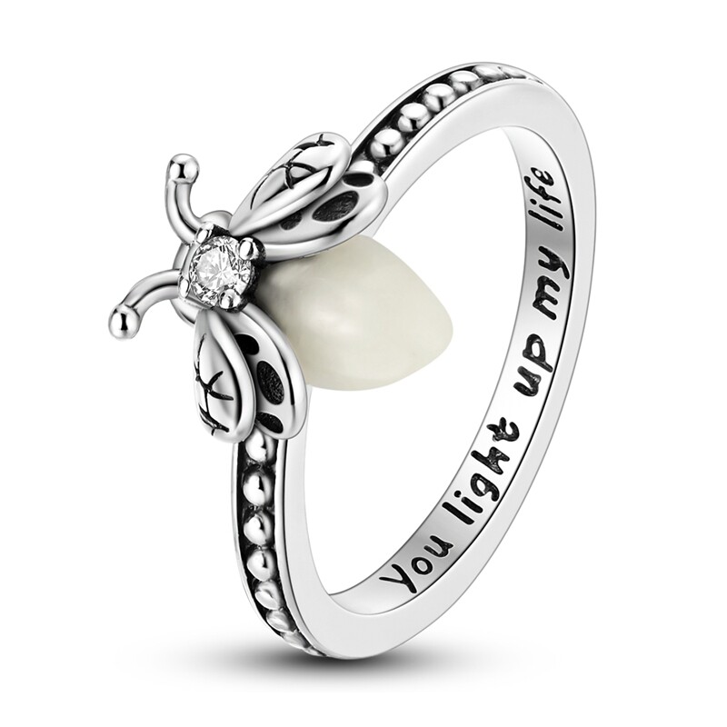 MULA Original Luminous Golden Firefly Ring CZ Women Jewelry 925 Sterling Silver