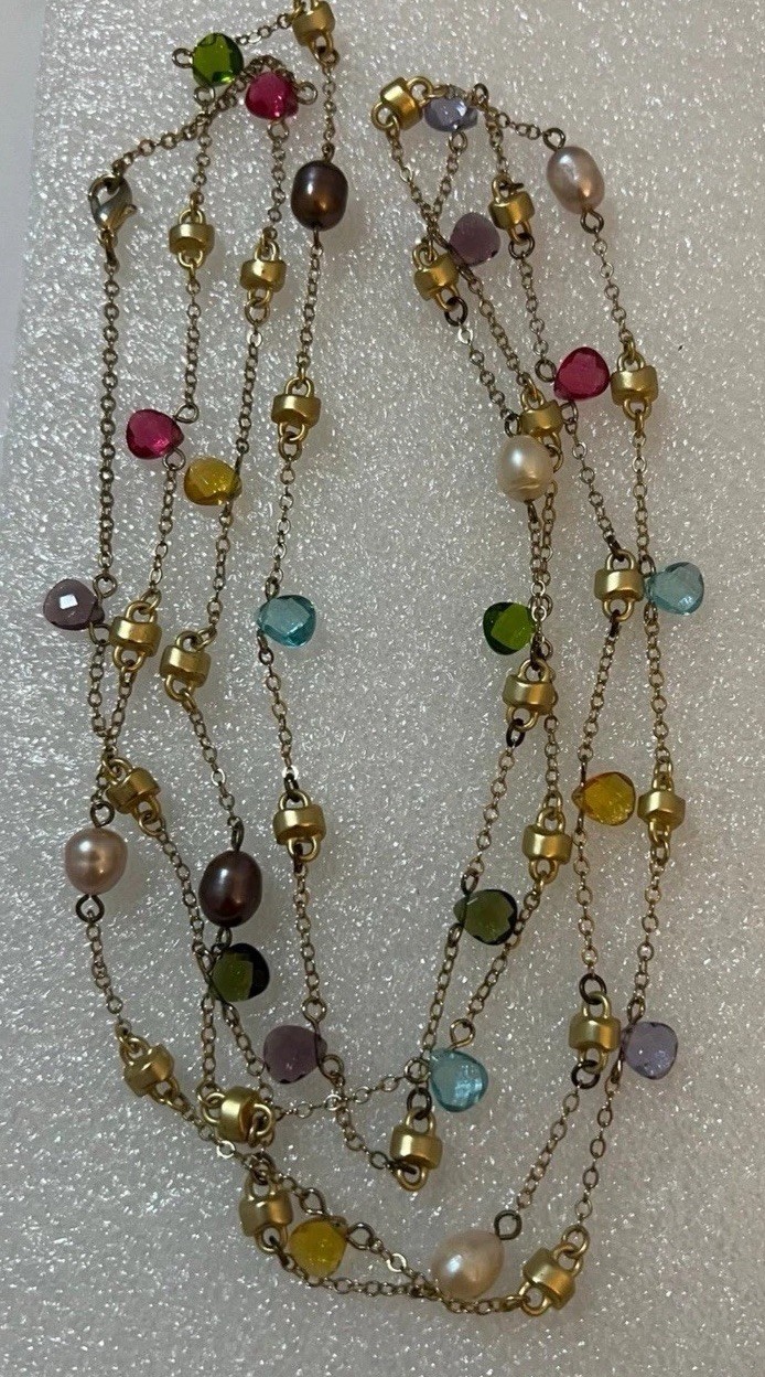Chains/Semi-Precious Stones Italian Look Necklace