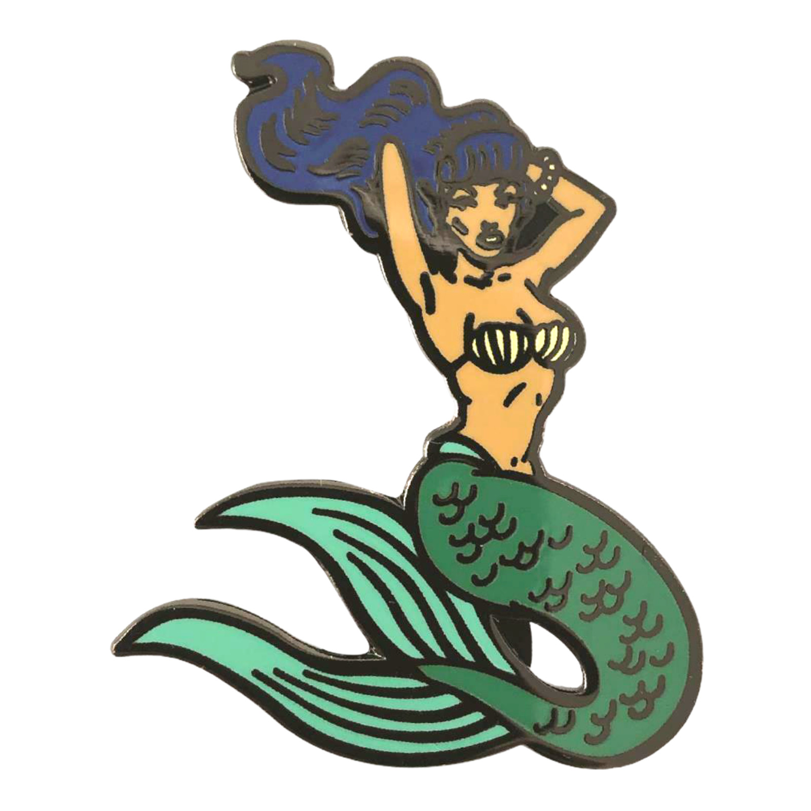 Tattoo Mermaid Enamel Lapel Lucky Pin Pinback for Hat Bag 1.25″ New
