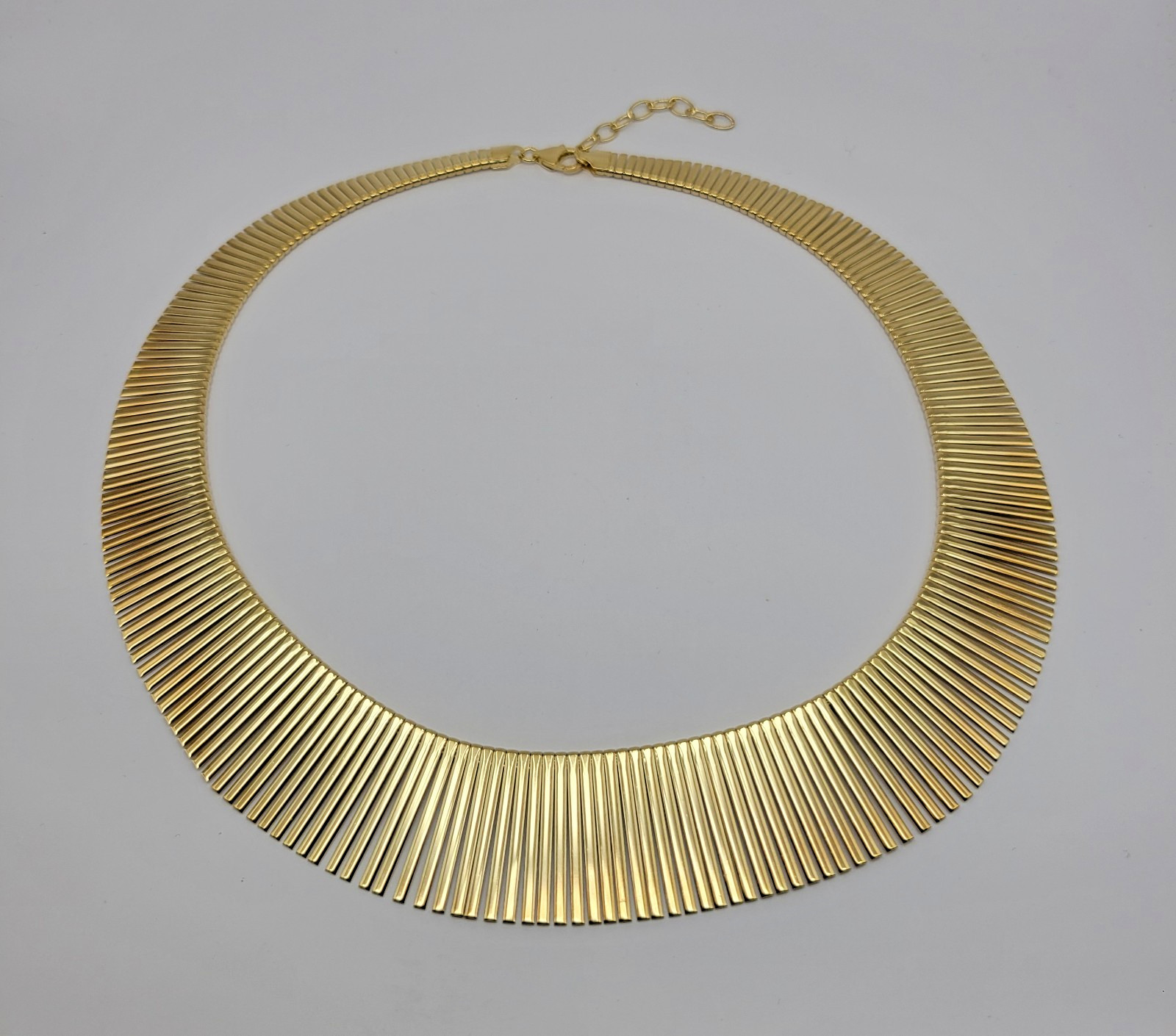 HSN Bellezza Bronze Itaor Yellow Gold Tone Graduated Cleopatra Bib Necklace ~18″