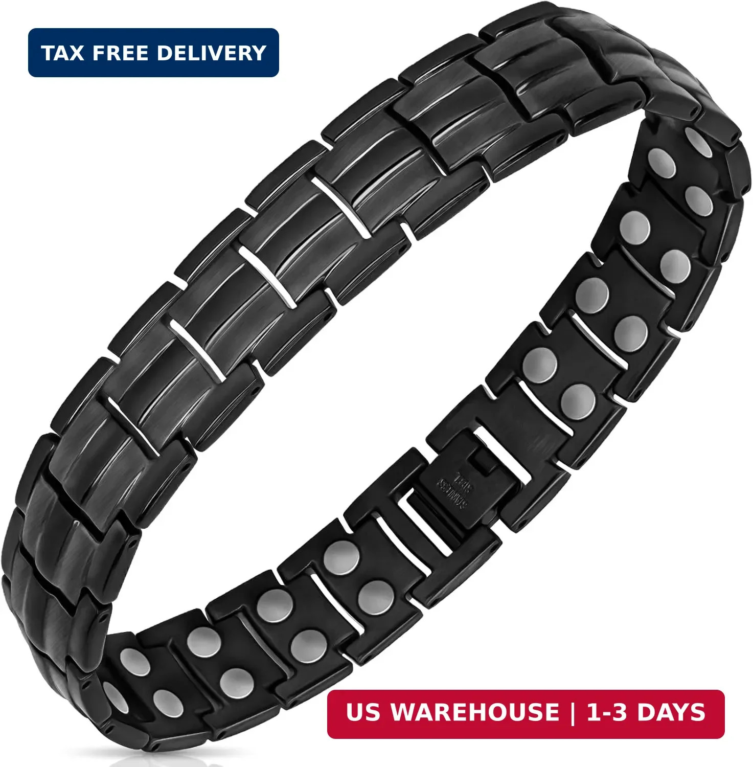 Mahnco Magnetic Bracelets for Men Ultra Titanium Steel Magnetic Bracelet with Do