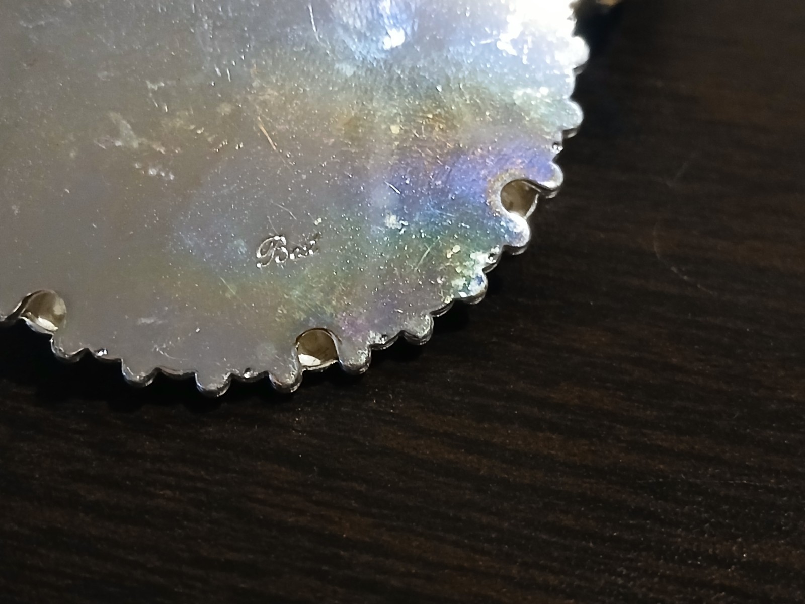 BEST sterling silver plated multi-coloured resin pendant