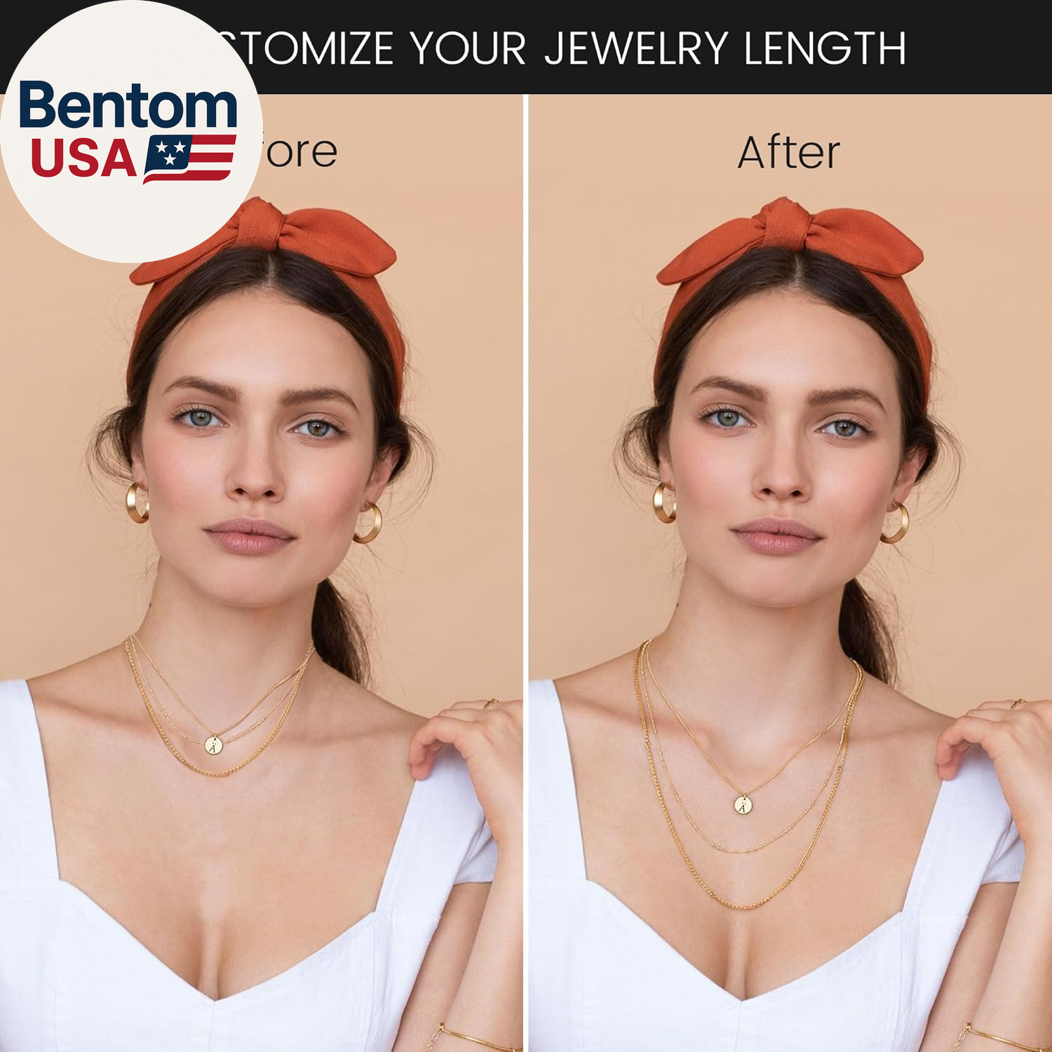 Necklace Extender, 10Pcs Stainless Steel Gold Silver Chain Extenders for Necklac