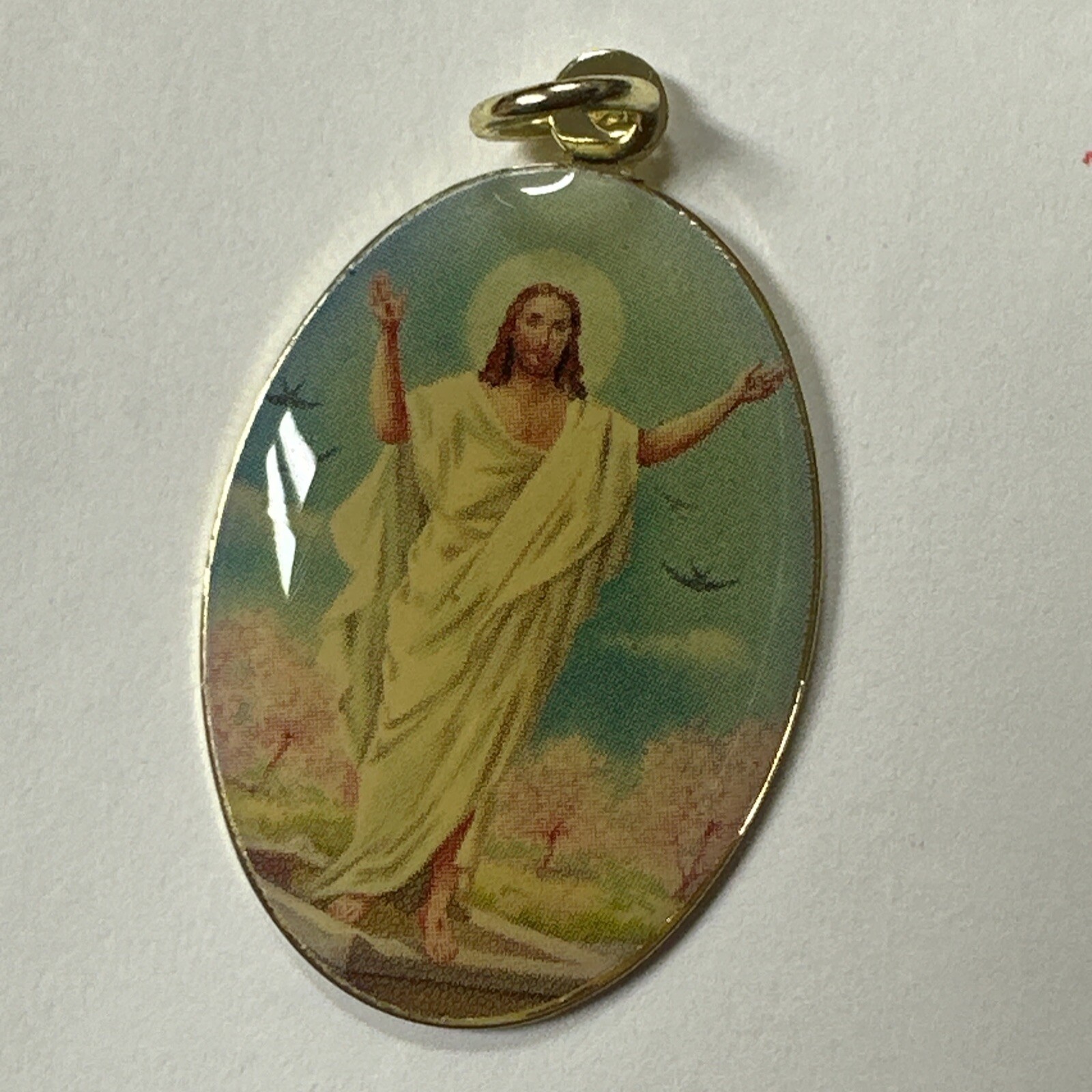 Oval Shaped “Jesus Christ” Pendant Only, No Chain