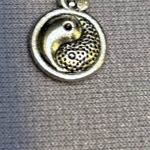 Ying Yang pendant necklace Silver Tone Chain