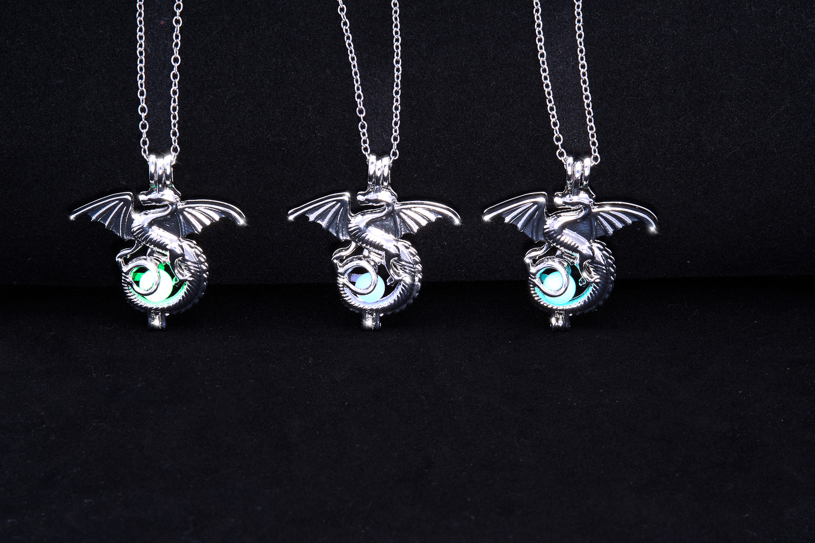 AlterImage Jewelry Majestic Medieval Dragon Glow In The Dark Necklaces Set of 3