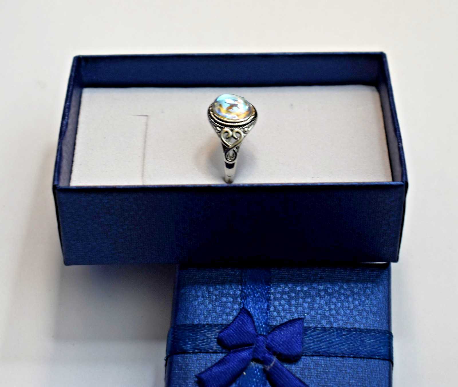 Mood Moon Ring SP 925 Sterling Silver Size 7 Gift Boxed