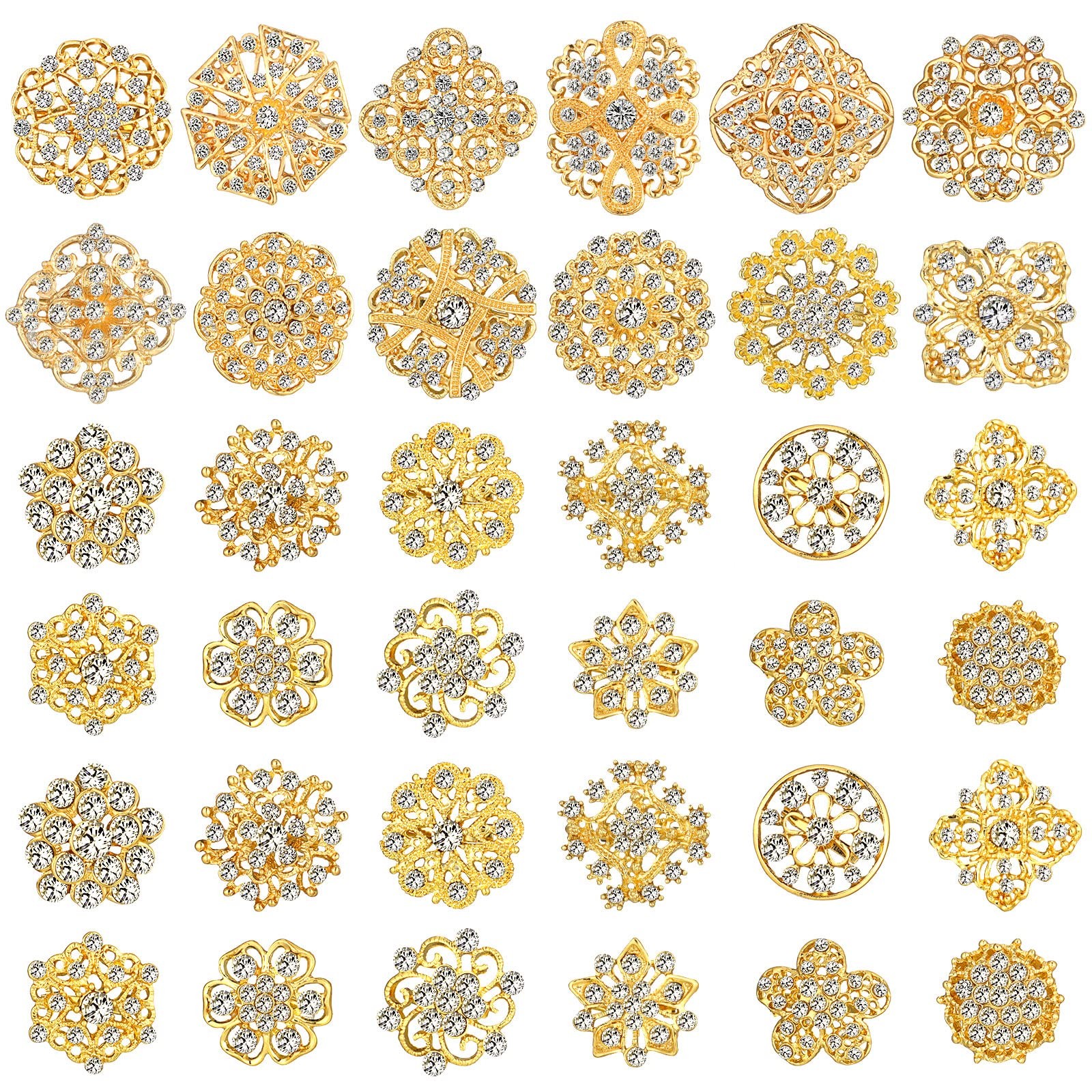Broches de diamantes de imitación transparentes para manualidades Broche cristal