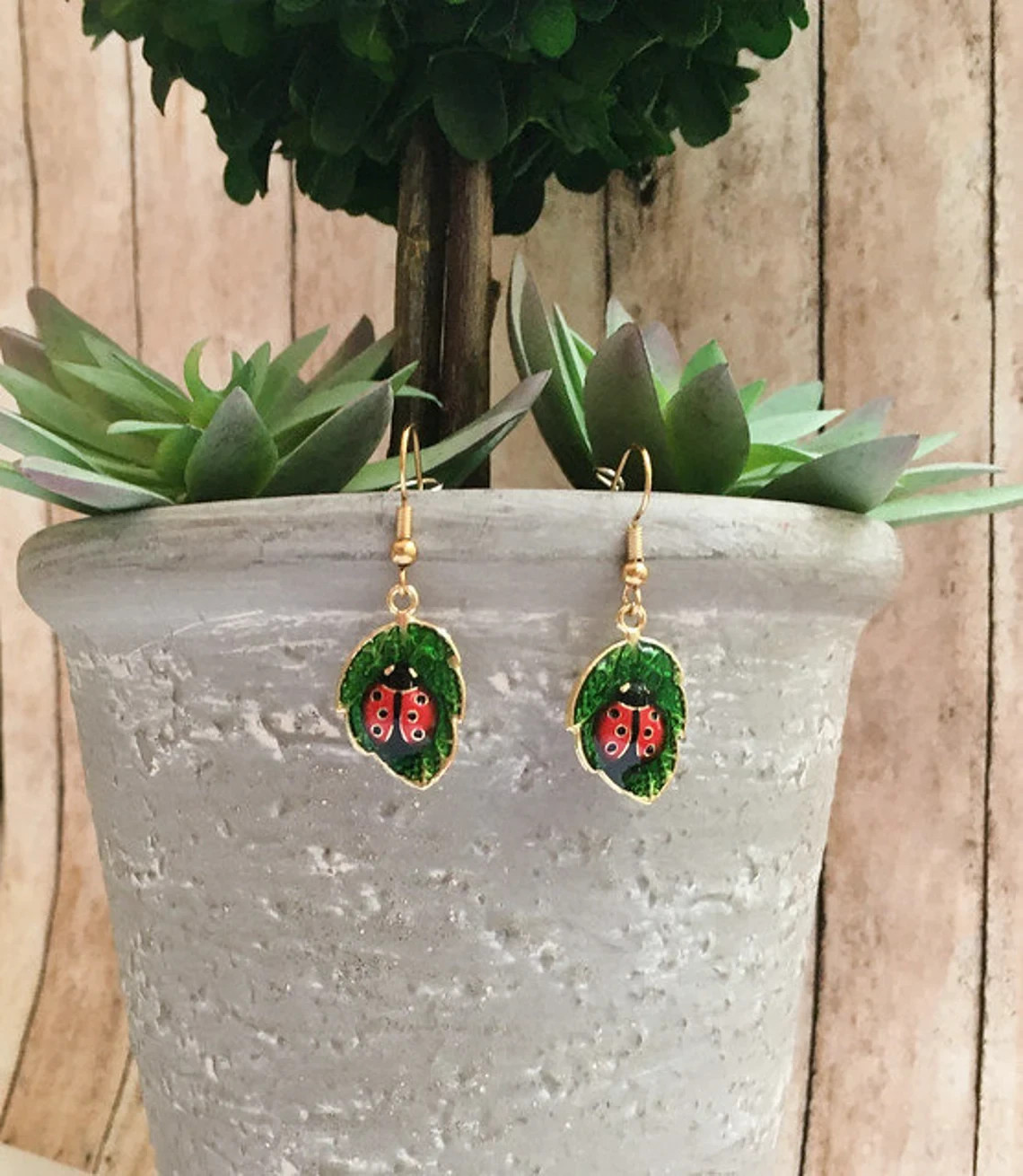 Ladybug earrings Lady red Bug earrings Gift idea for Mom sister girlfriend