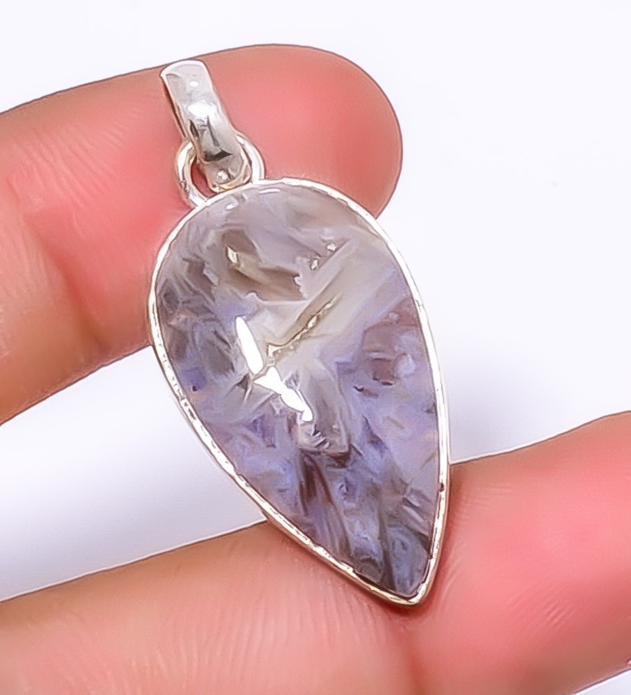 Stick Agate Gemstone 925 Sterling Silver Jewelry Pendant 1.64″ A362 Gift for her