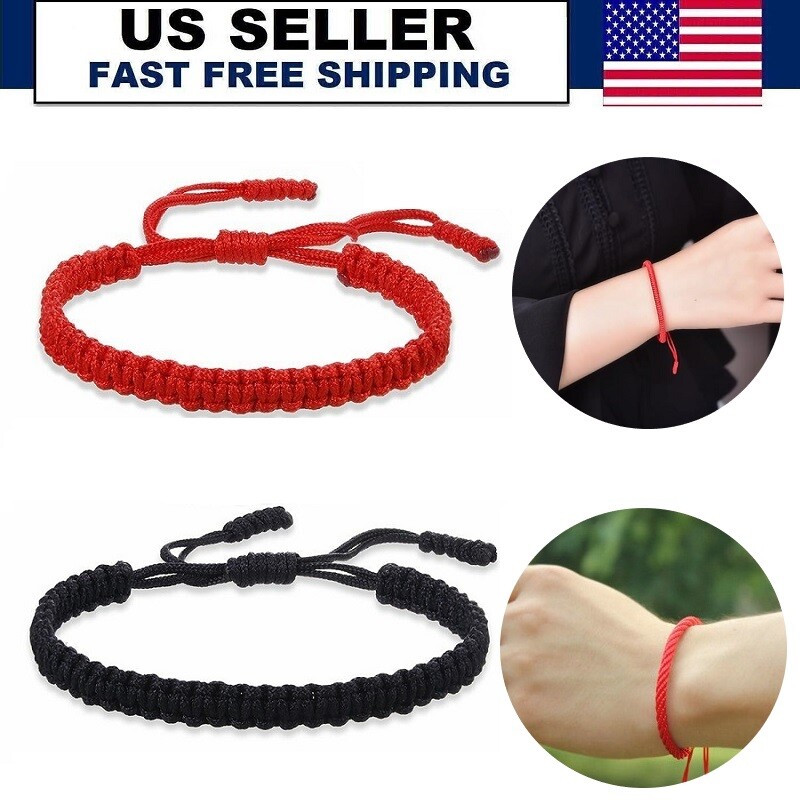 Good luck Red String Braided Bracelet Protection Blessed Adjustable Hand Rope US