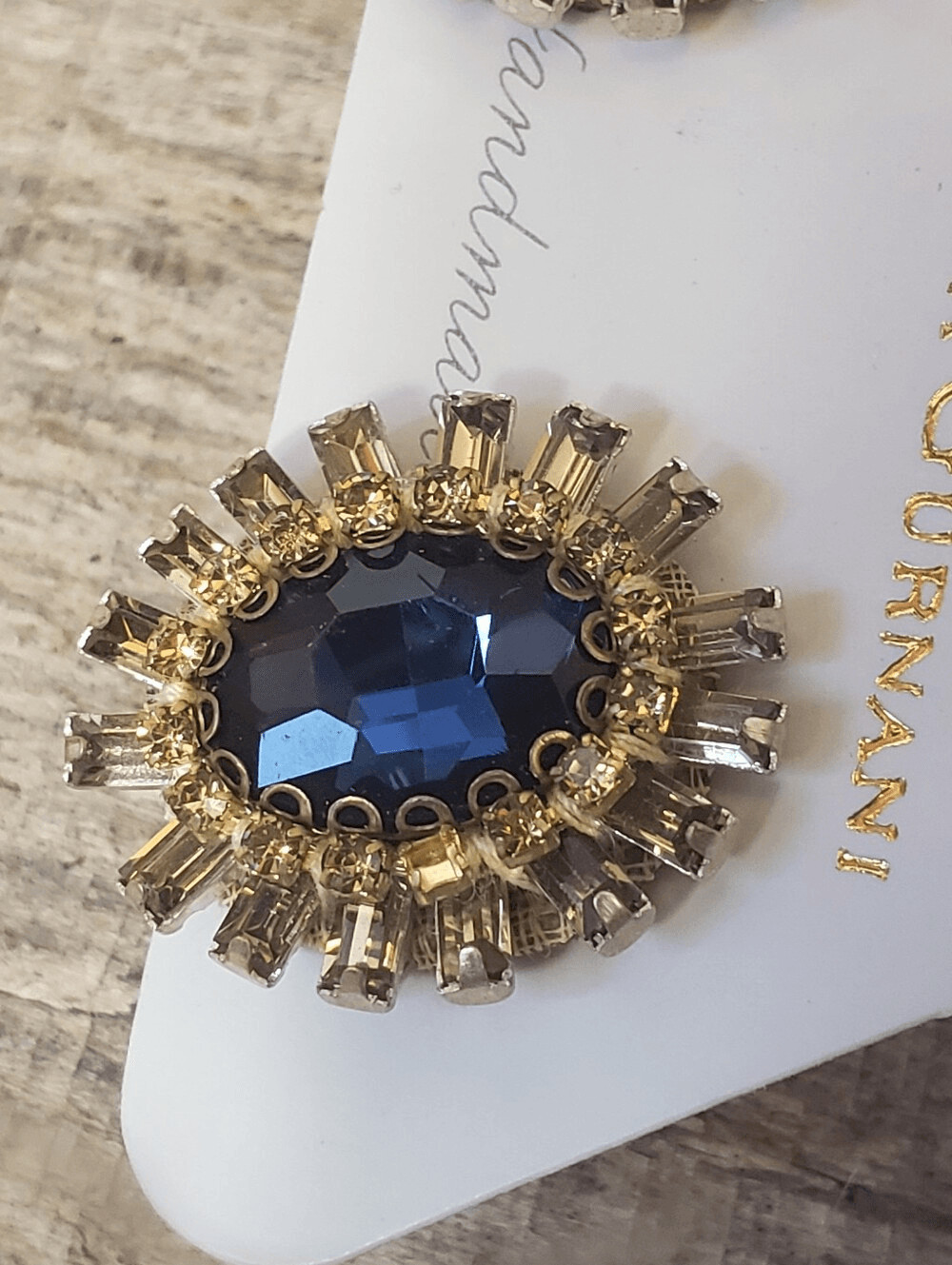 DEEPA GURNANI NWT Blue.Faceted Stunning Pierced Earrings