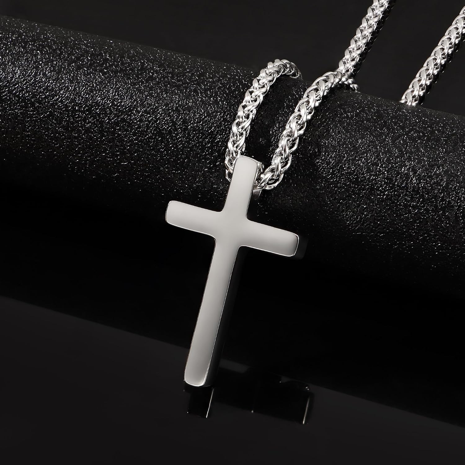 Lightweight 24-Inch Cross Necklace – Durable Stainless Steel for Men