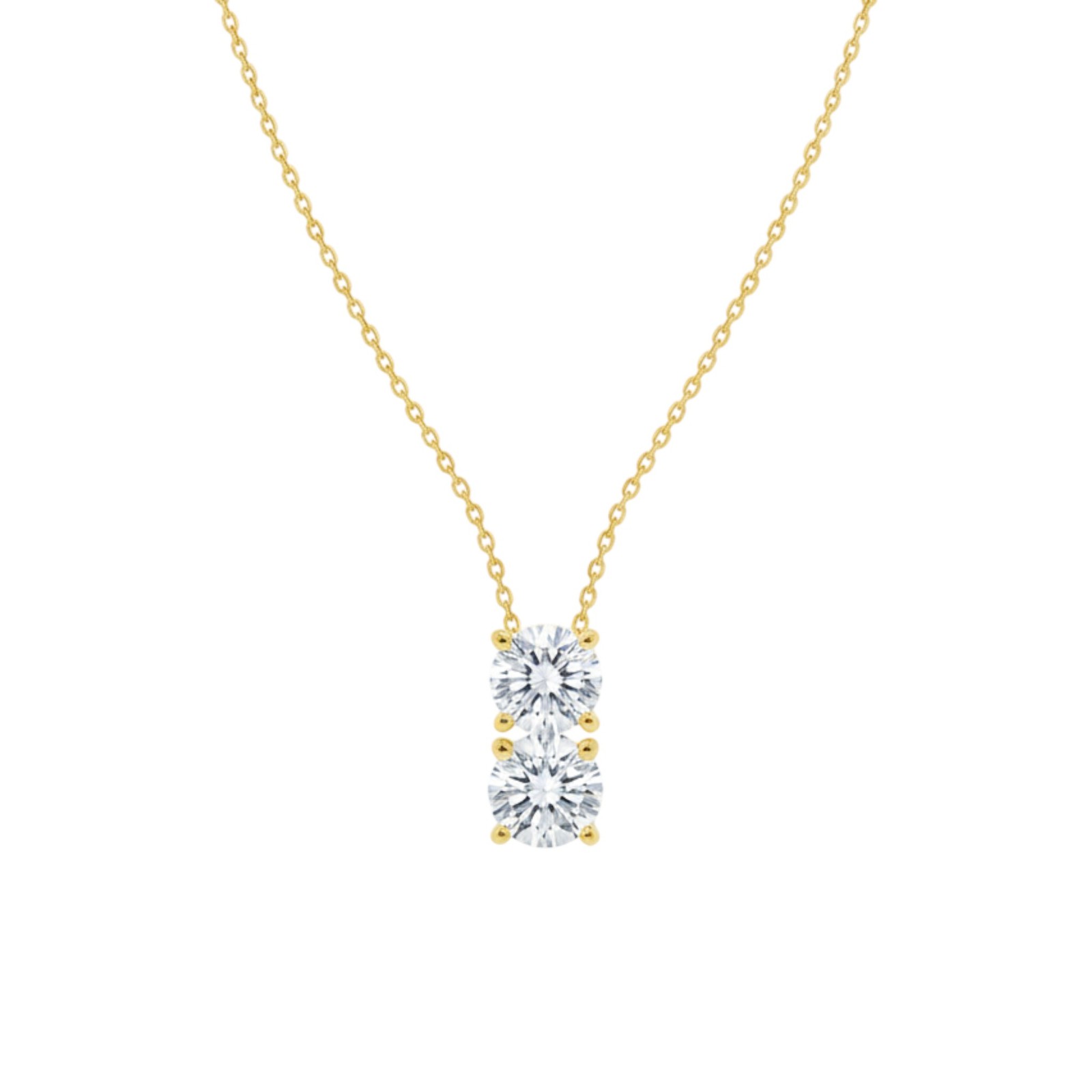 14Kt Gold 0.30 Ct 2 Stone Lab Grown Diamond Pendant