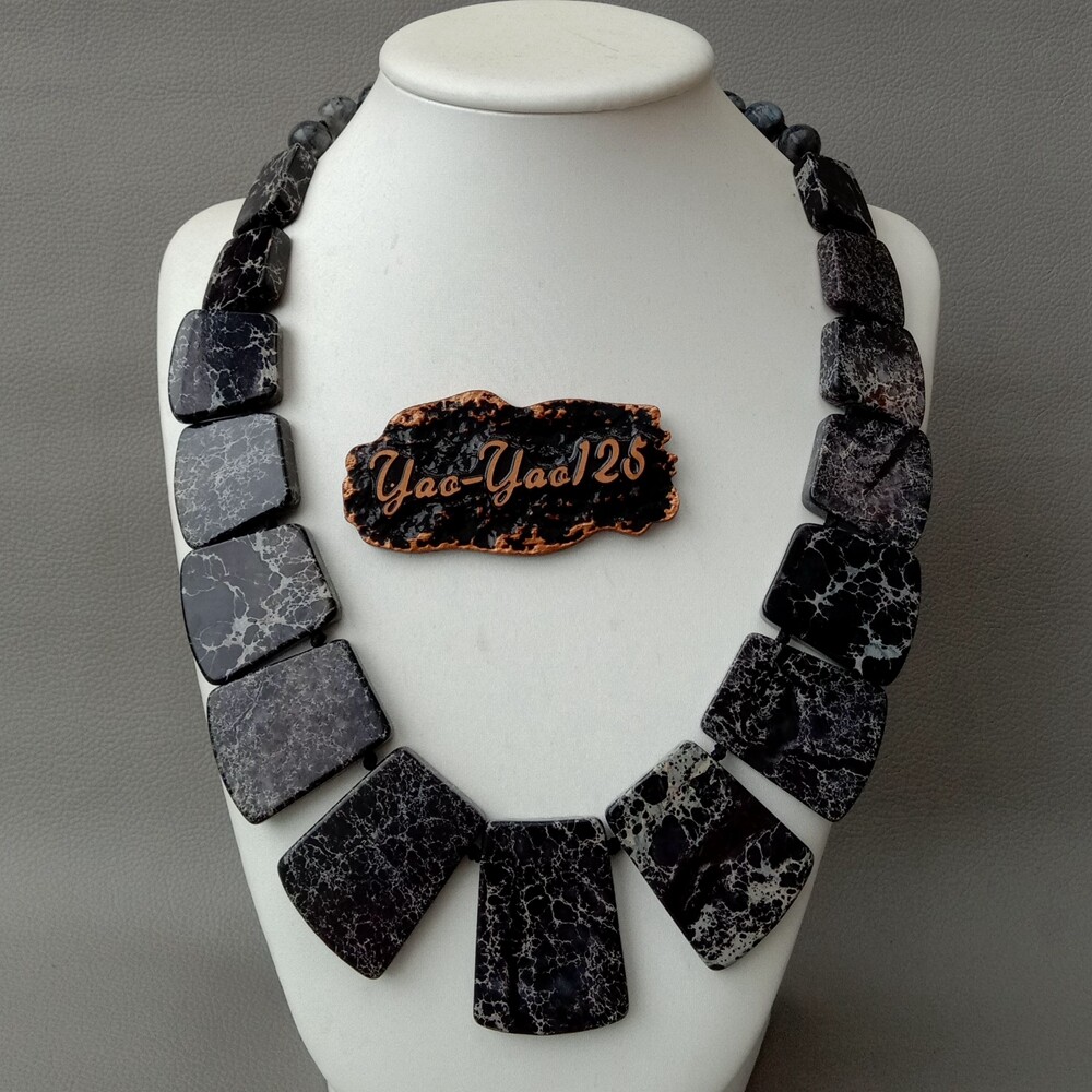 Black Sea Sediment Imperial Jasper Graduated Necklace 20″