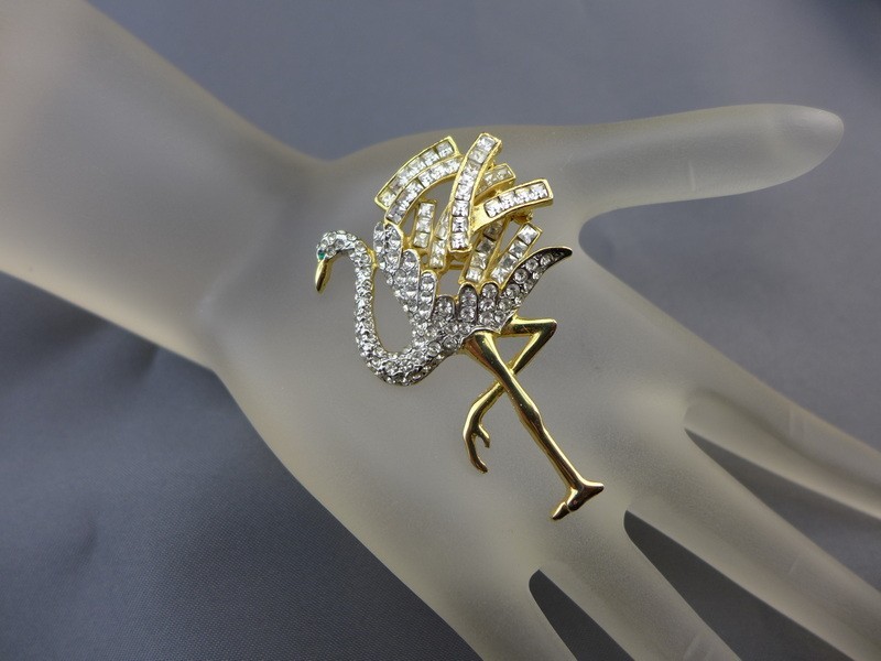 Kenneth Jay Lane KJL Duchess of Windsor Treasures Cartier Repro Flamingo Pin