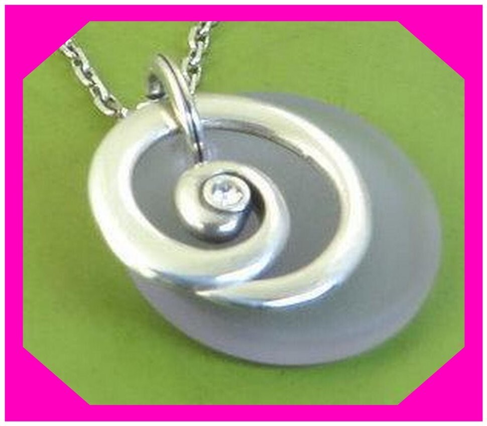 BRIGHTON CONTEMPO GLASS CANDY PURPLE Silver Reversible NECKLACE NWtag $68 60%