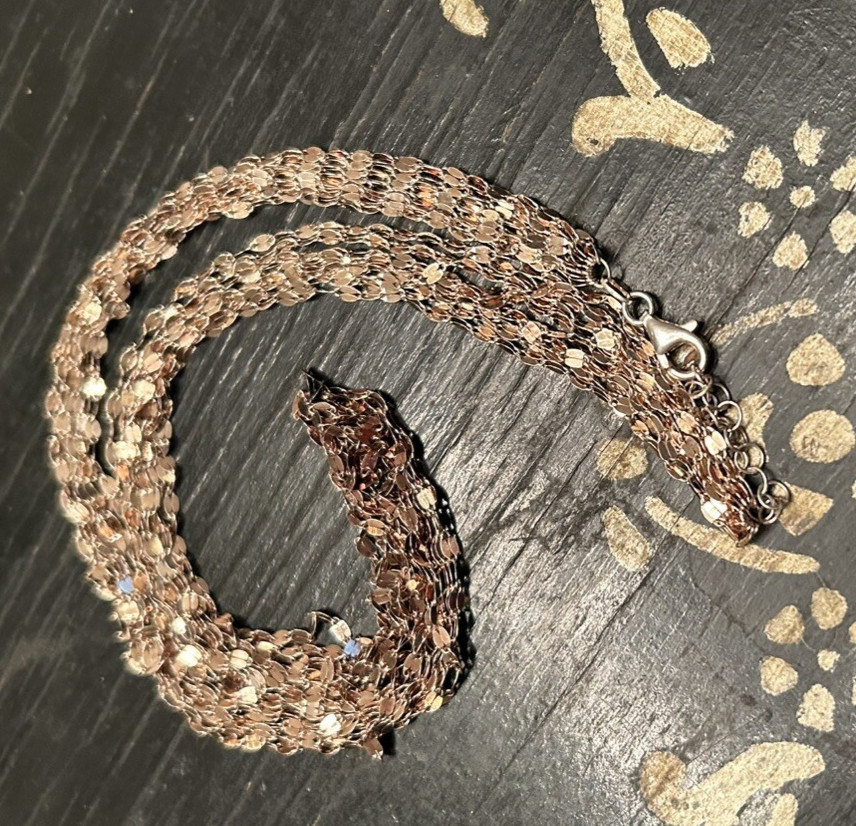 10 Strand Delicate Mariner Link Necklace In Rose/Gold-tone Finish