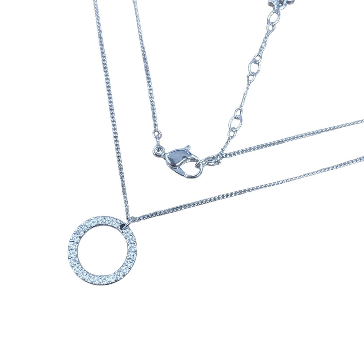 SWAROVSKI Circle Pendant Rhinestone Necklace Not specified Silver Women