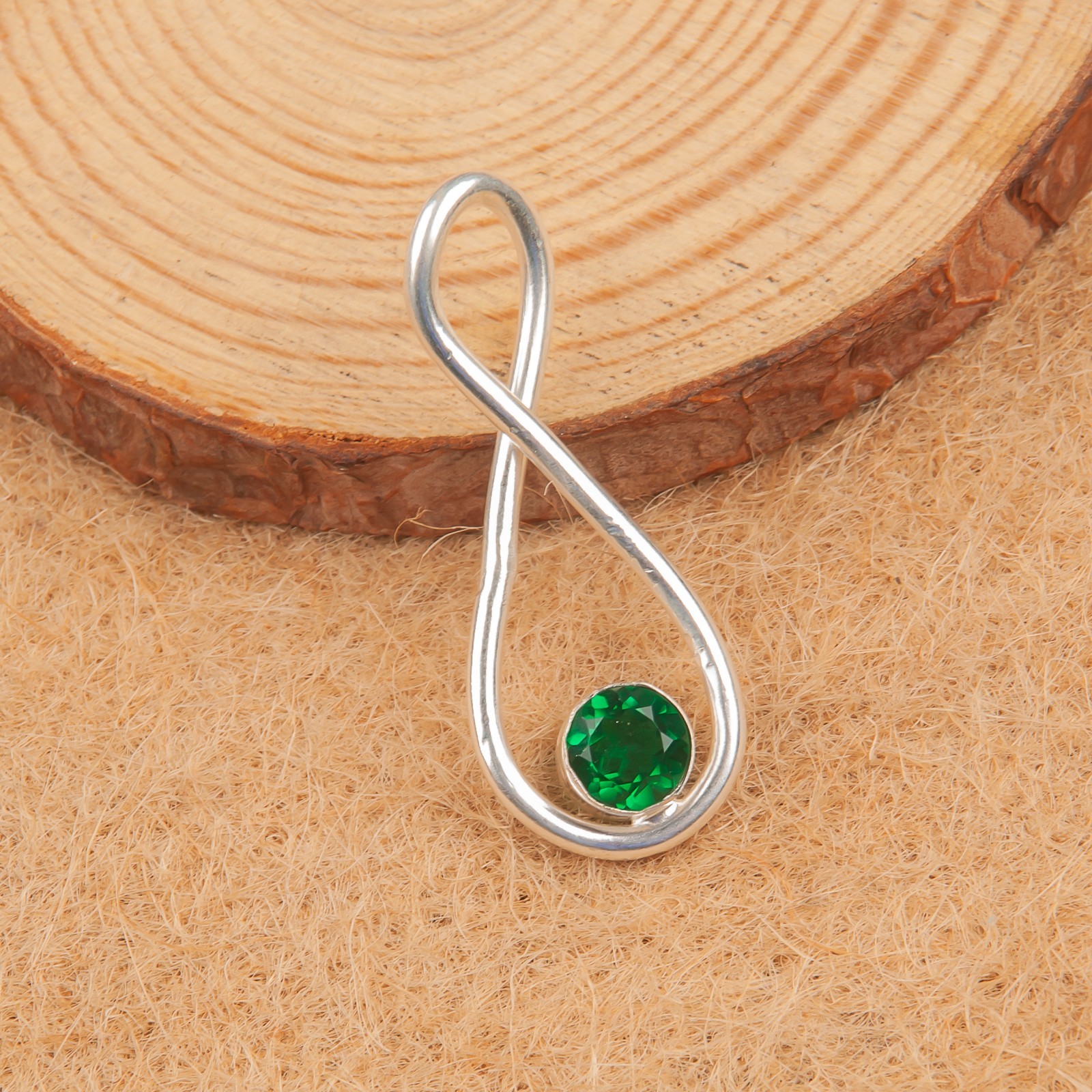 Green Tourmaline Gemstone Handmade 925 Sterling Silver Jewelry Pendant 1.90″