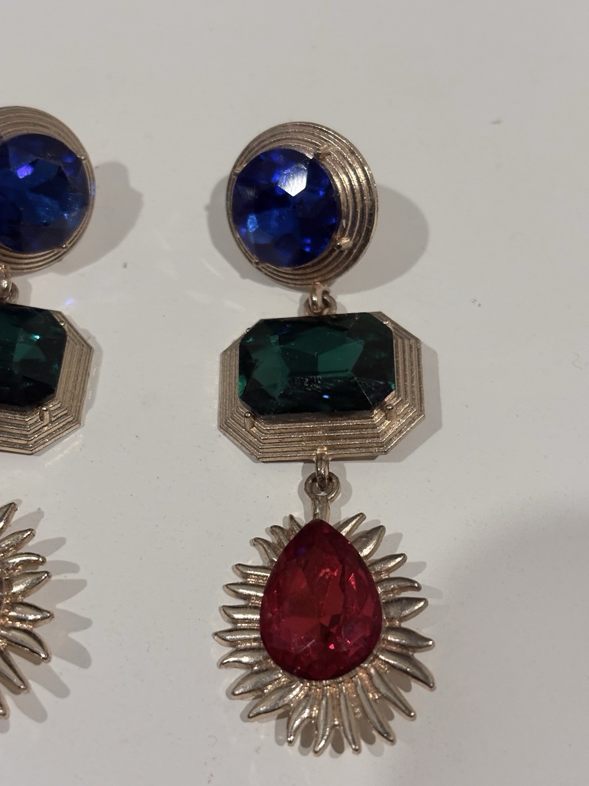 Retro Jewel Multicolor Drop Earrings